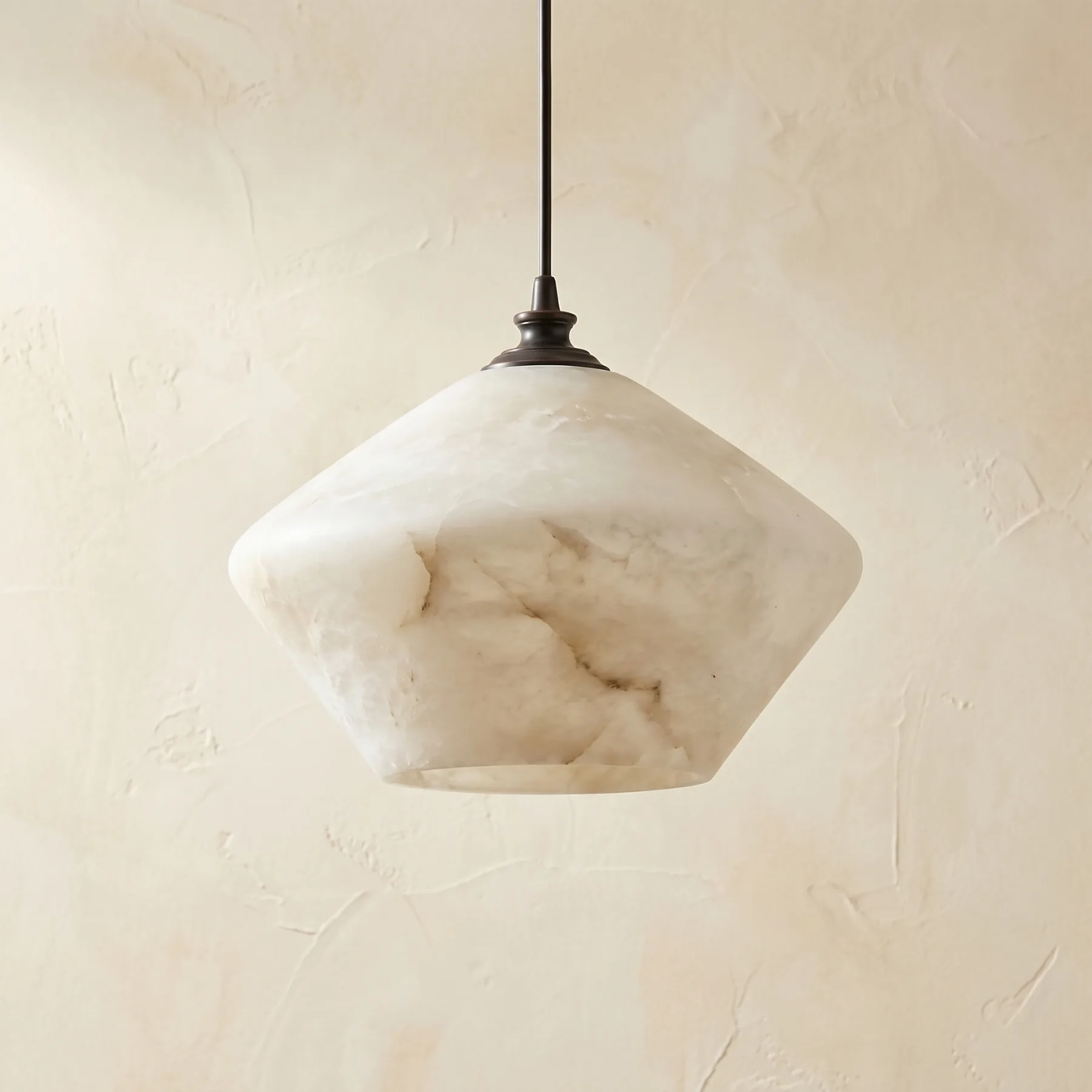 Luminous Alabaster Geometric Pendant image 2