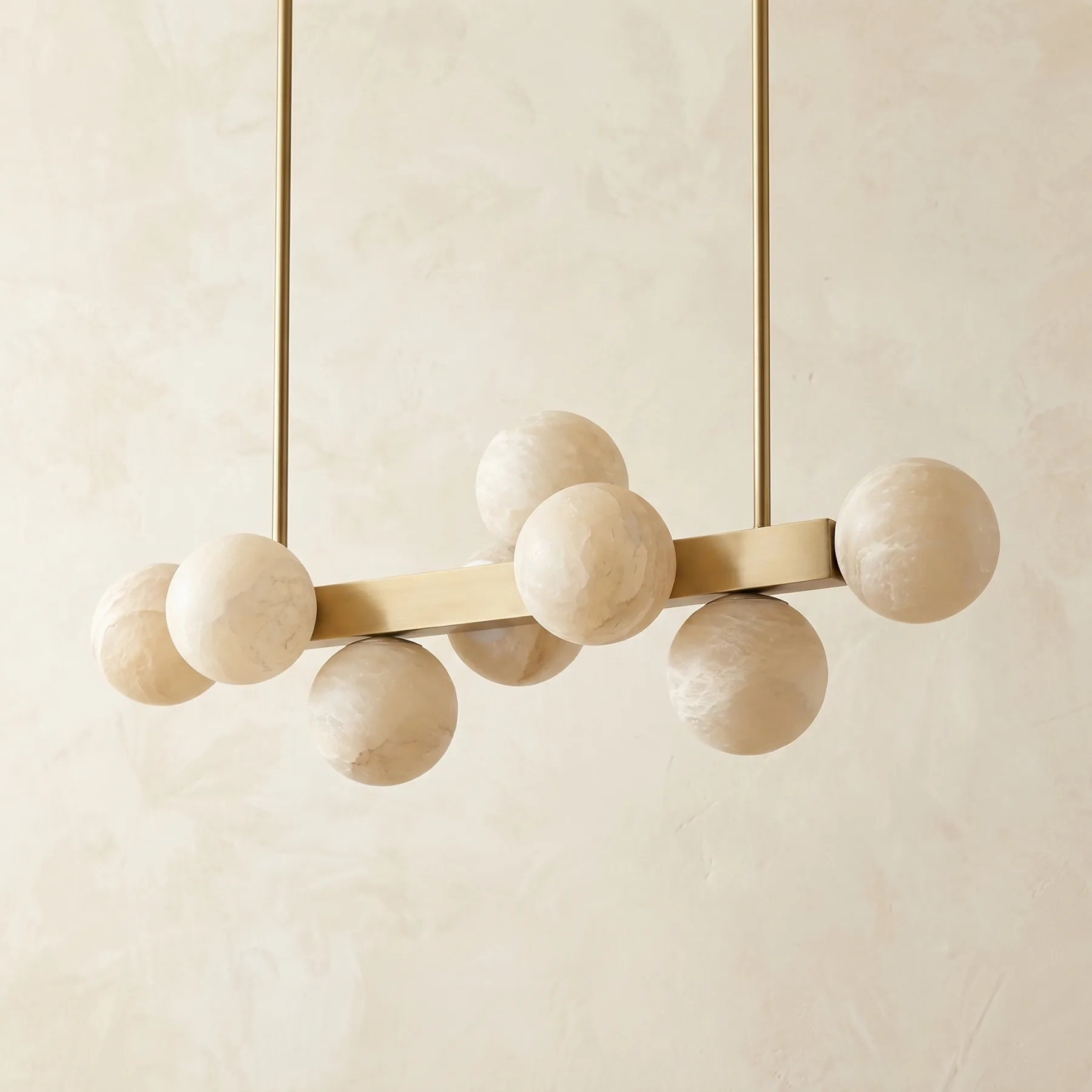 Gilded Alabaster Globe Chandelier image 2