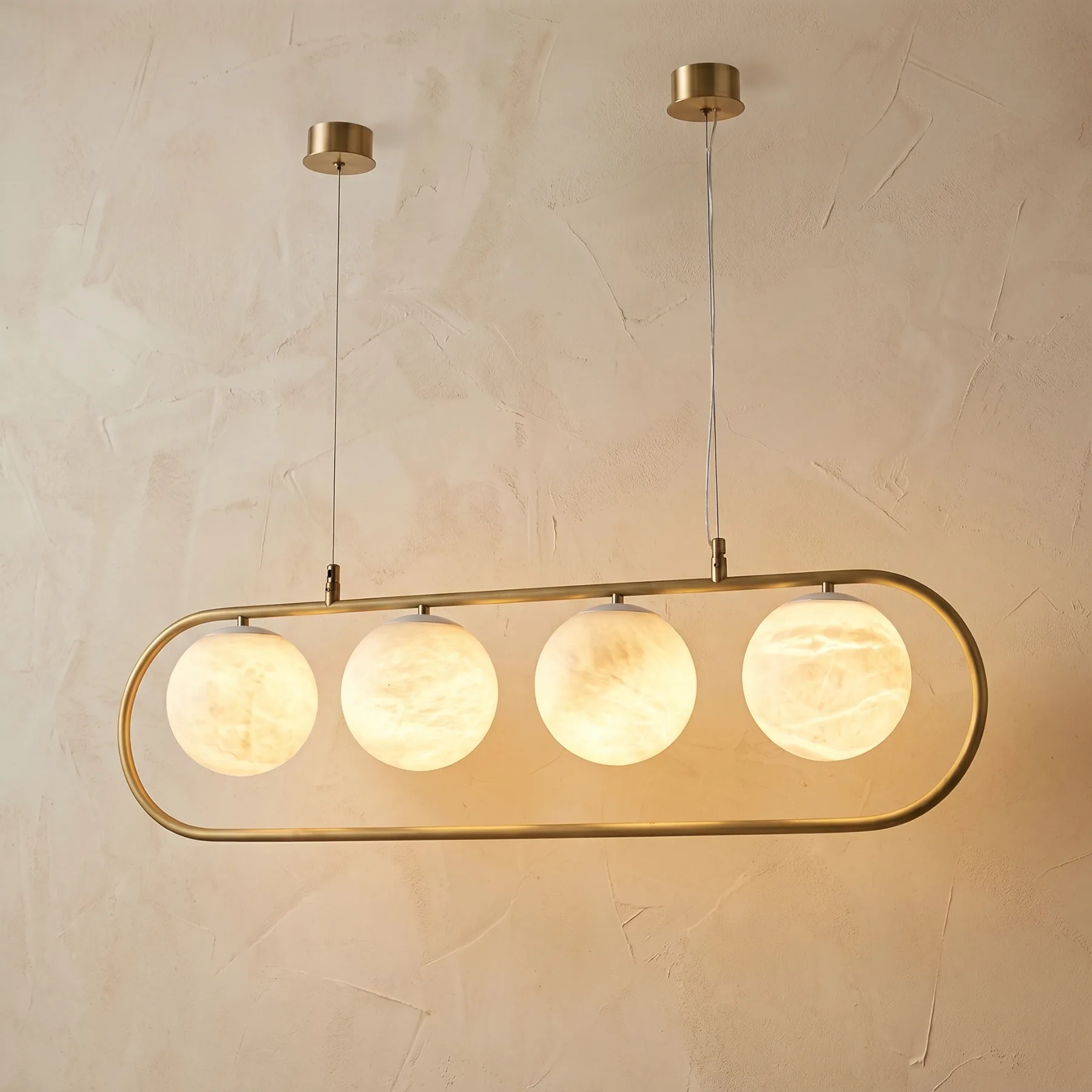 Gilded Alabaster Globe Chandelier custom chandeliers