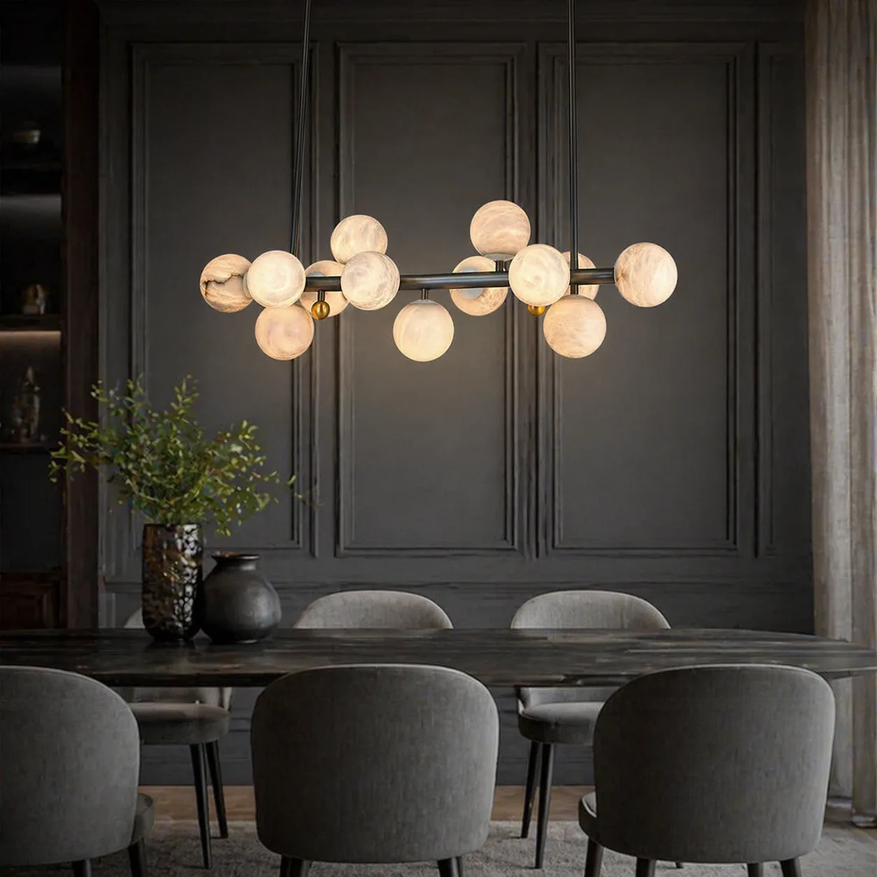 Serene Alabaster Globe Chandelier image 5