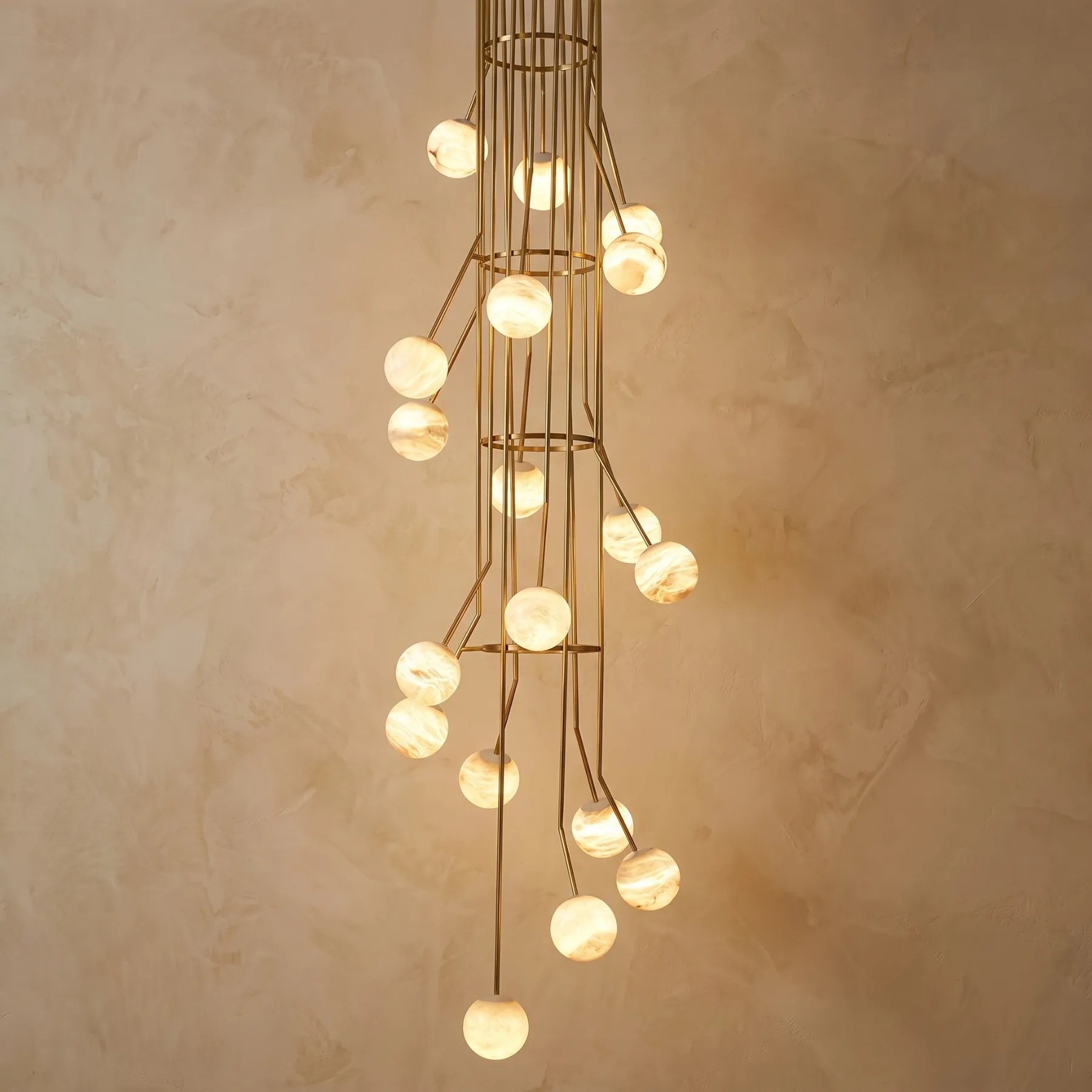 Gilded Alabaster Cascade Chandelier custom chandeliers