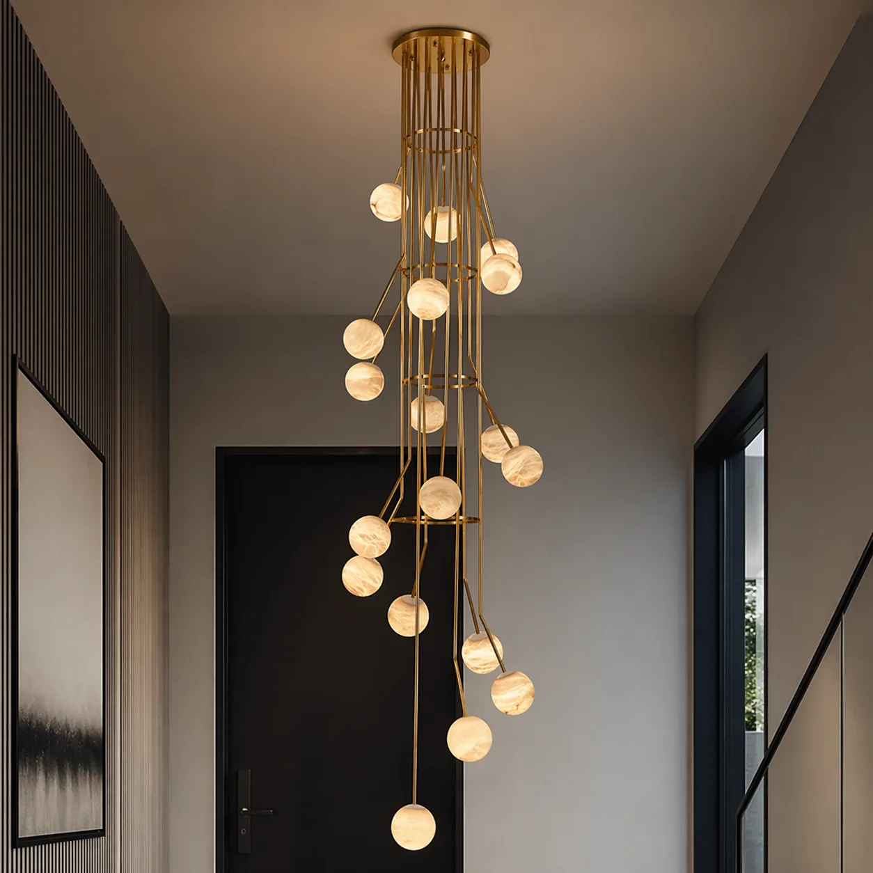 Gilded Alabaster Cascade Chandelier image 3