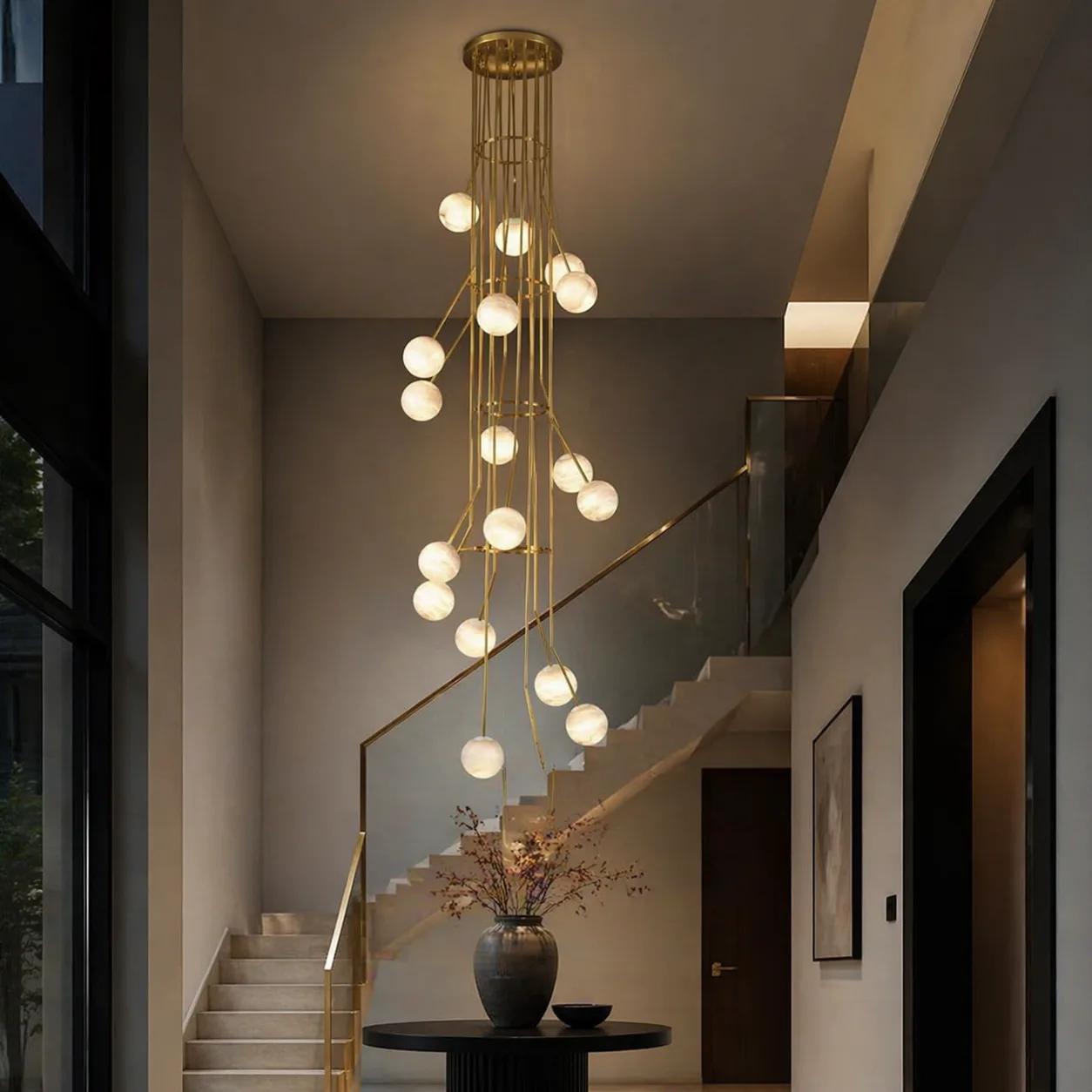 Gilded Alabaster Cascade Chandelier image 4