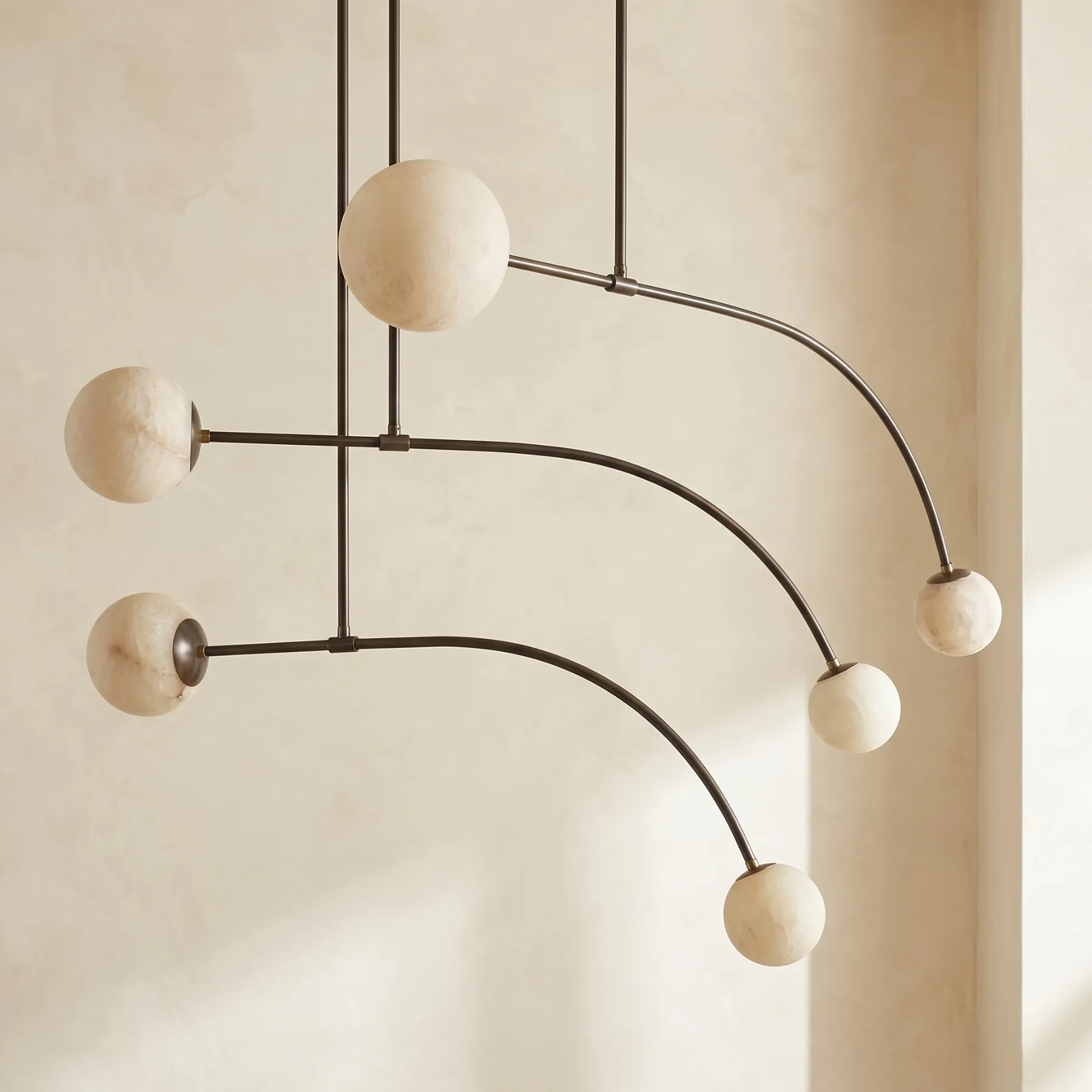 Arc Alabaster Globe Chandelier image 2
