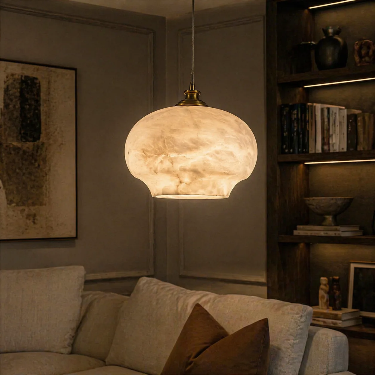 Luminous Alabaster Dome Pendant image 5