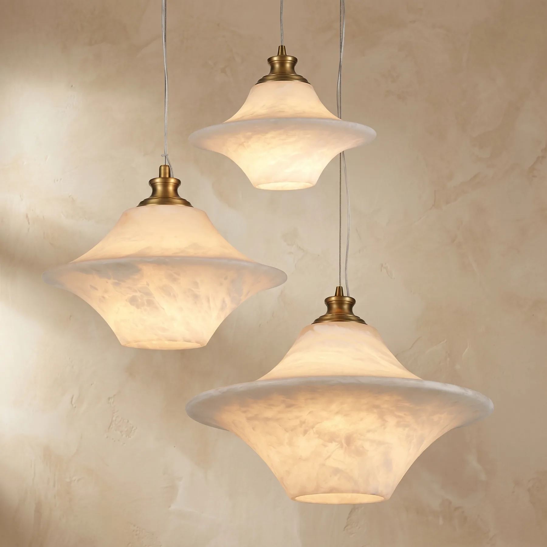 Luminous Alabaster Saucer Pendant Light image 3