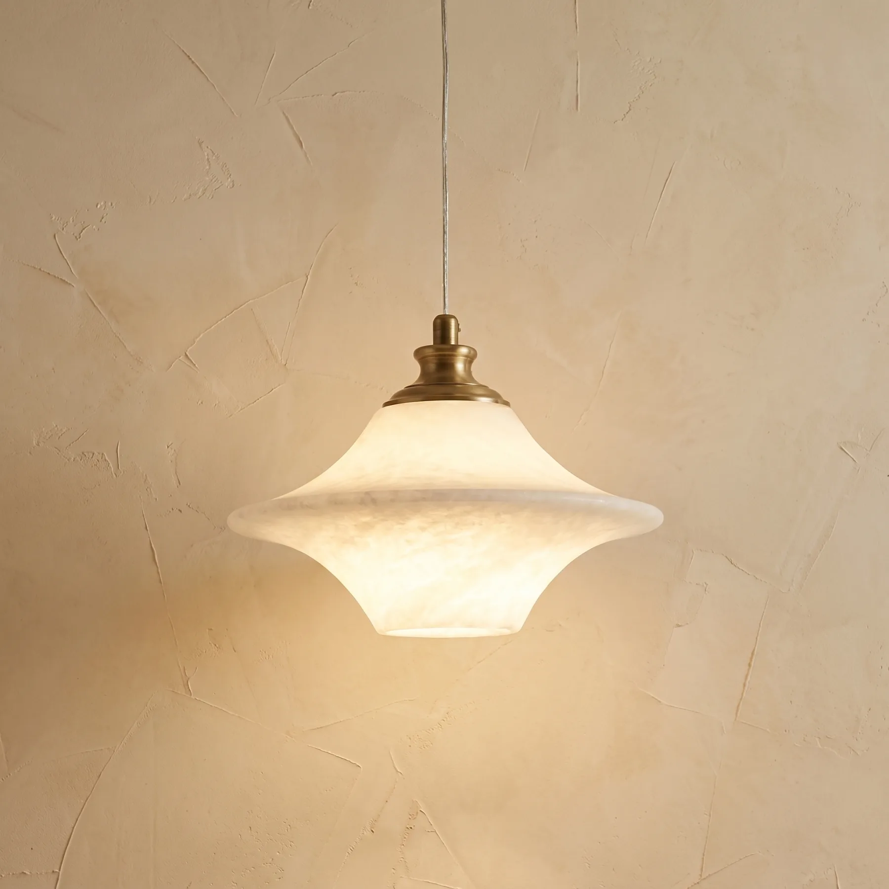 Luminous Alabaster Saucer Pendant Light custom pendants
