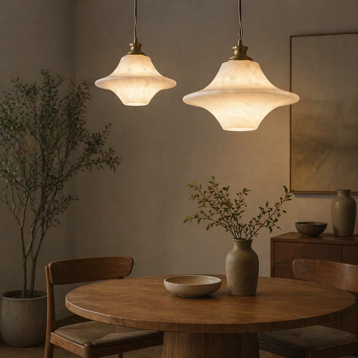 Luminous Alabaster Saucer Pendant Light image 7