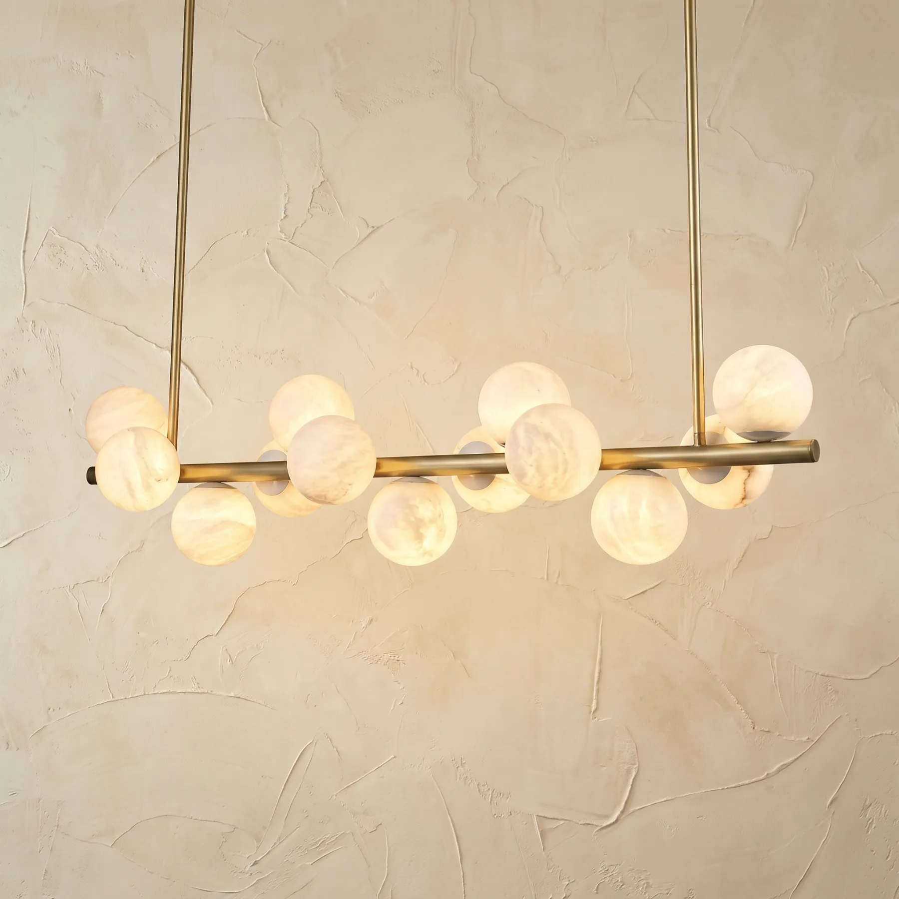 Luminous Alabaster Linear Chandelier custom chandeliers