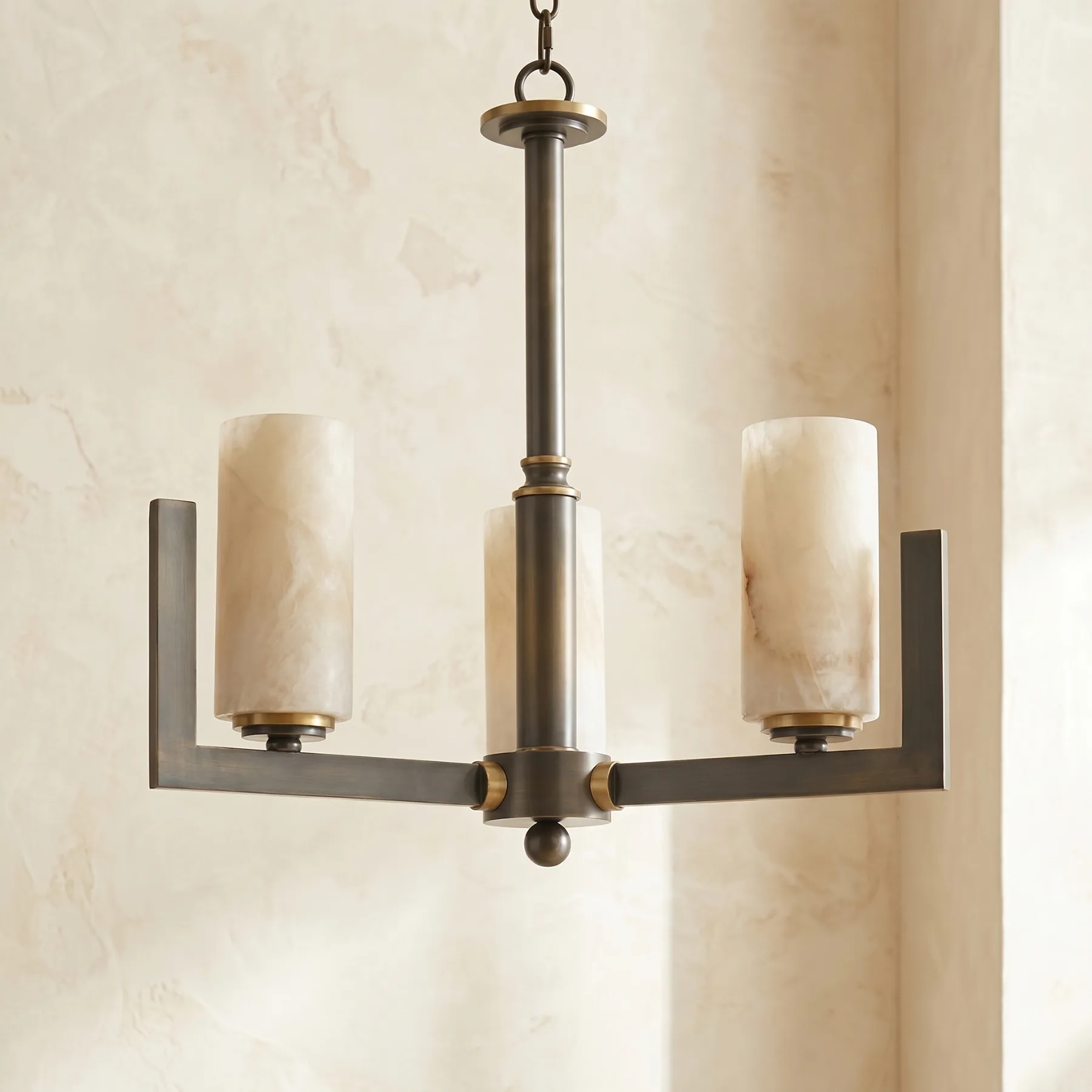 Heritage Alabaster Cylinder Chandelier image 2
