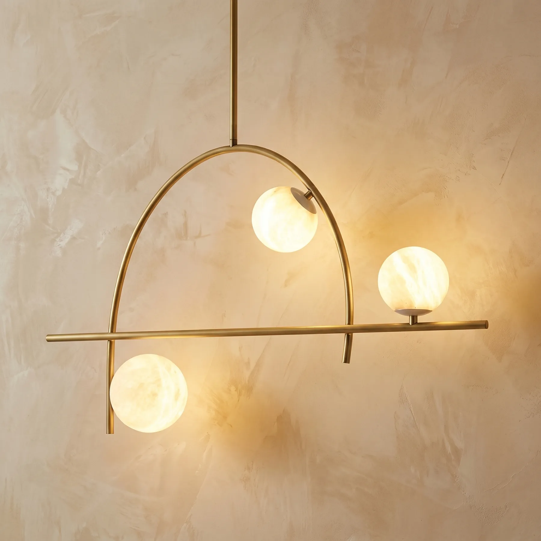 Gilded Alabaster Globe Chandelier custom chandeliers