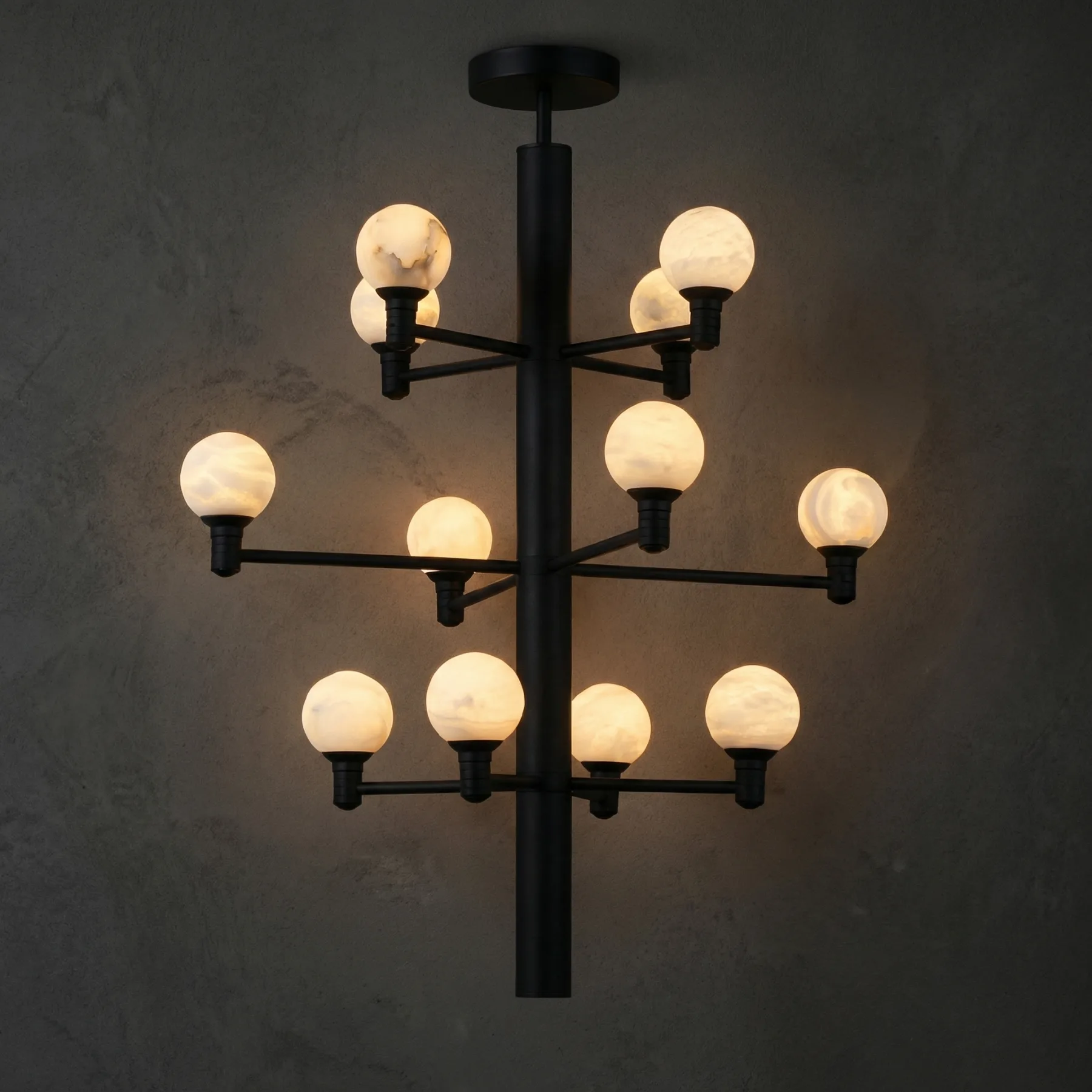 Nocturne Alabaster Globe Chandelier custom chandeliers