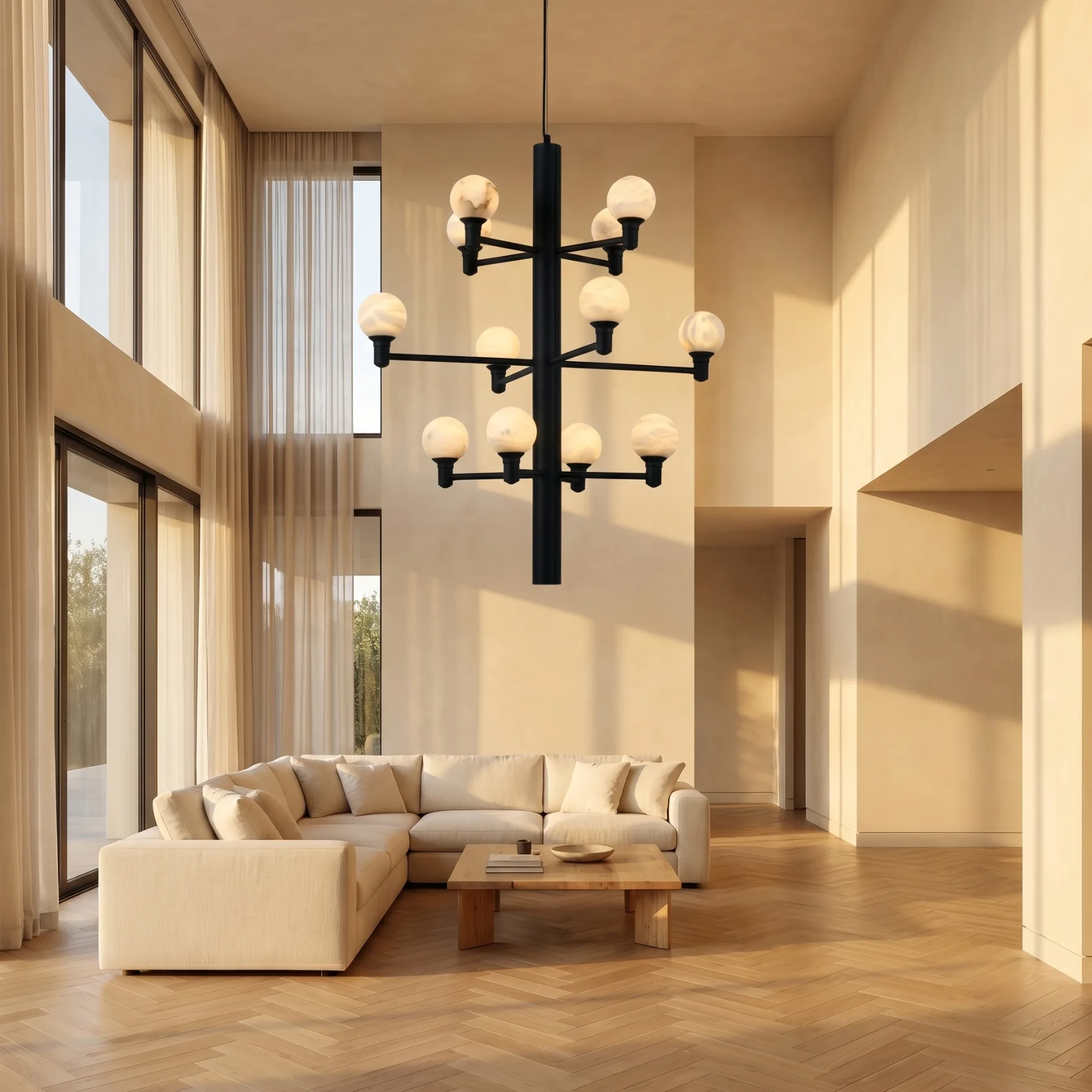 Nocturne Alabaster Globe Chandelier image 3