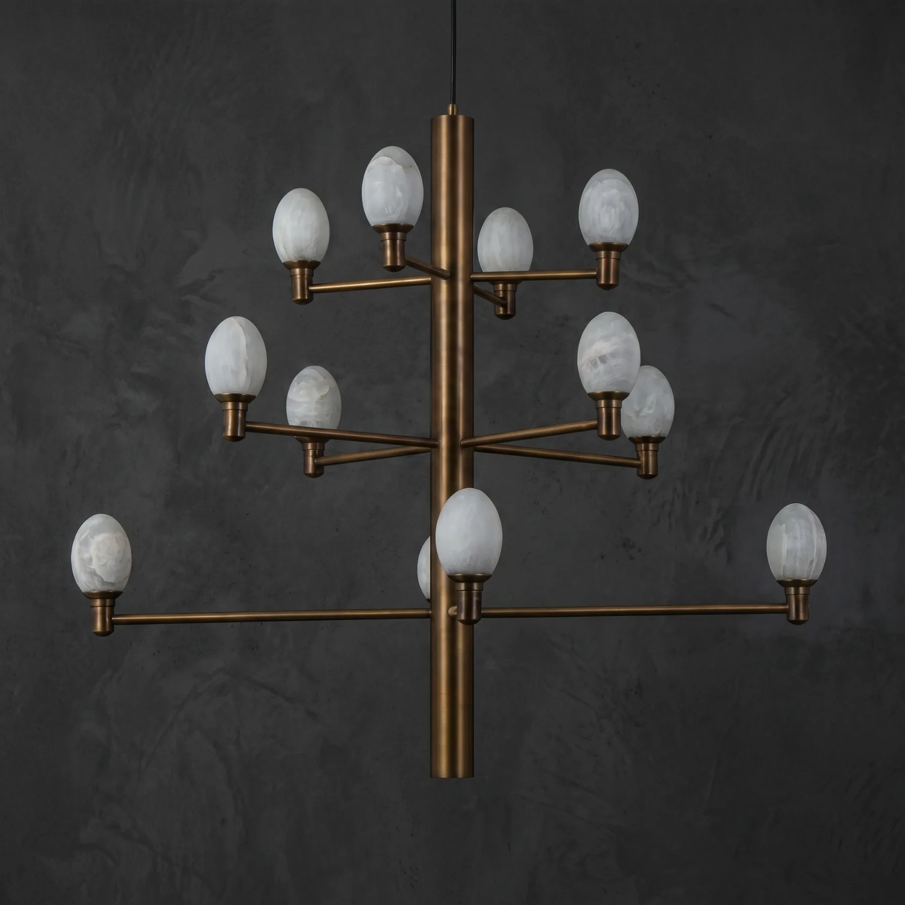 Bronze Alabaster Branch Chandelier image 2