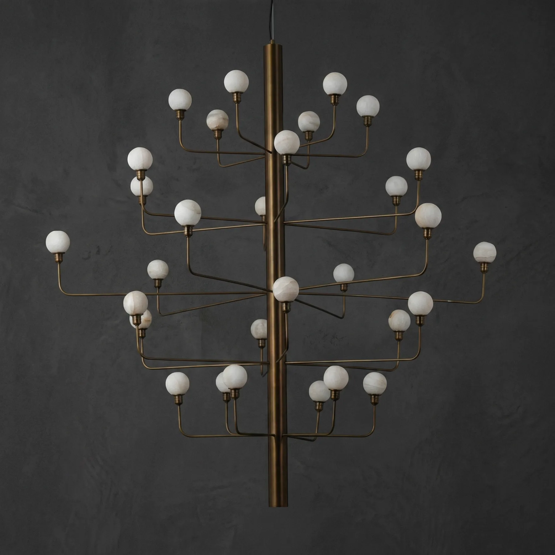 Architectural Alabaster Globe Chandelier image 2
