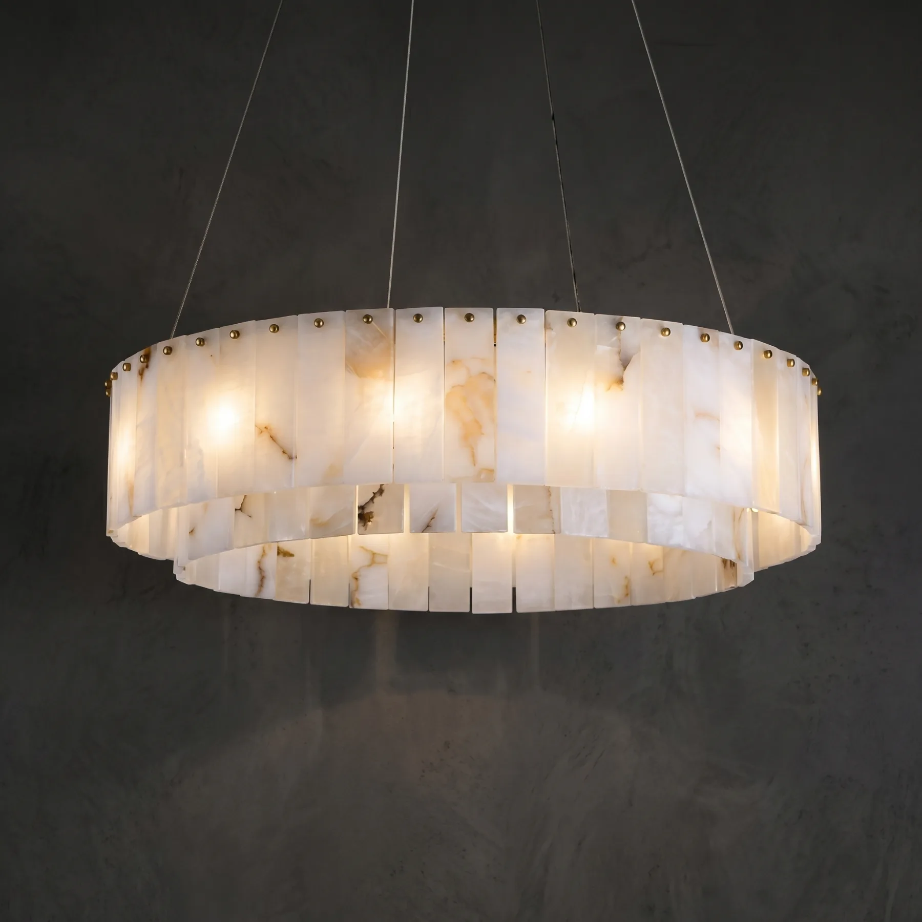 Luminous Alabaster Ring Chandelier custom chandeliers