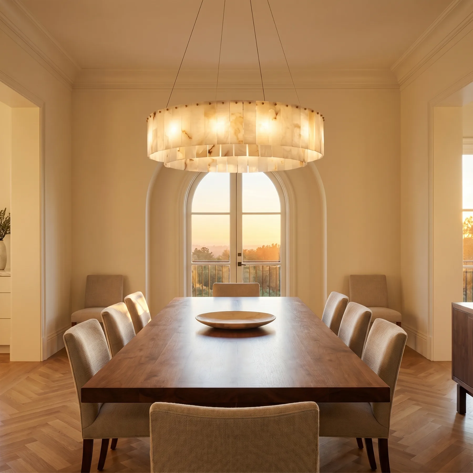Luminous Alabaster Ring Chandelier image 4