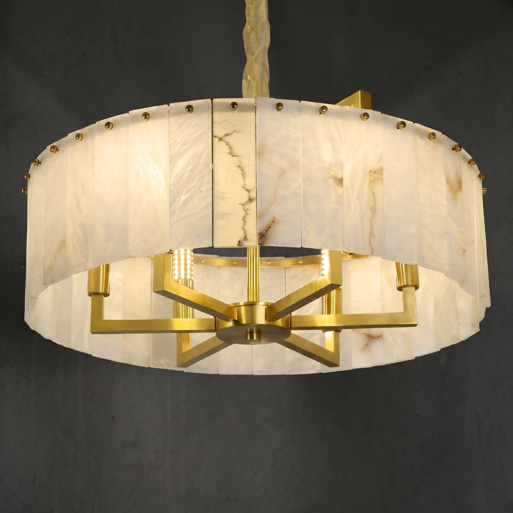 Aureate Alabaster Drum Chandelier custom chandeliers