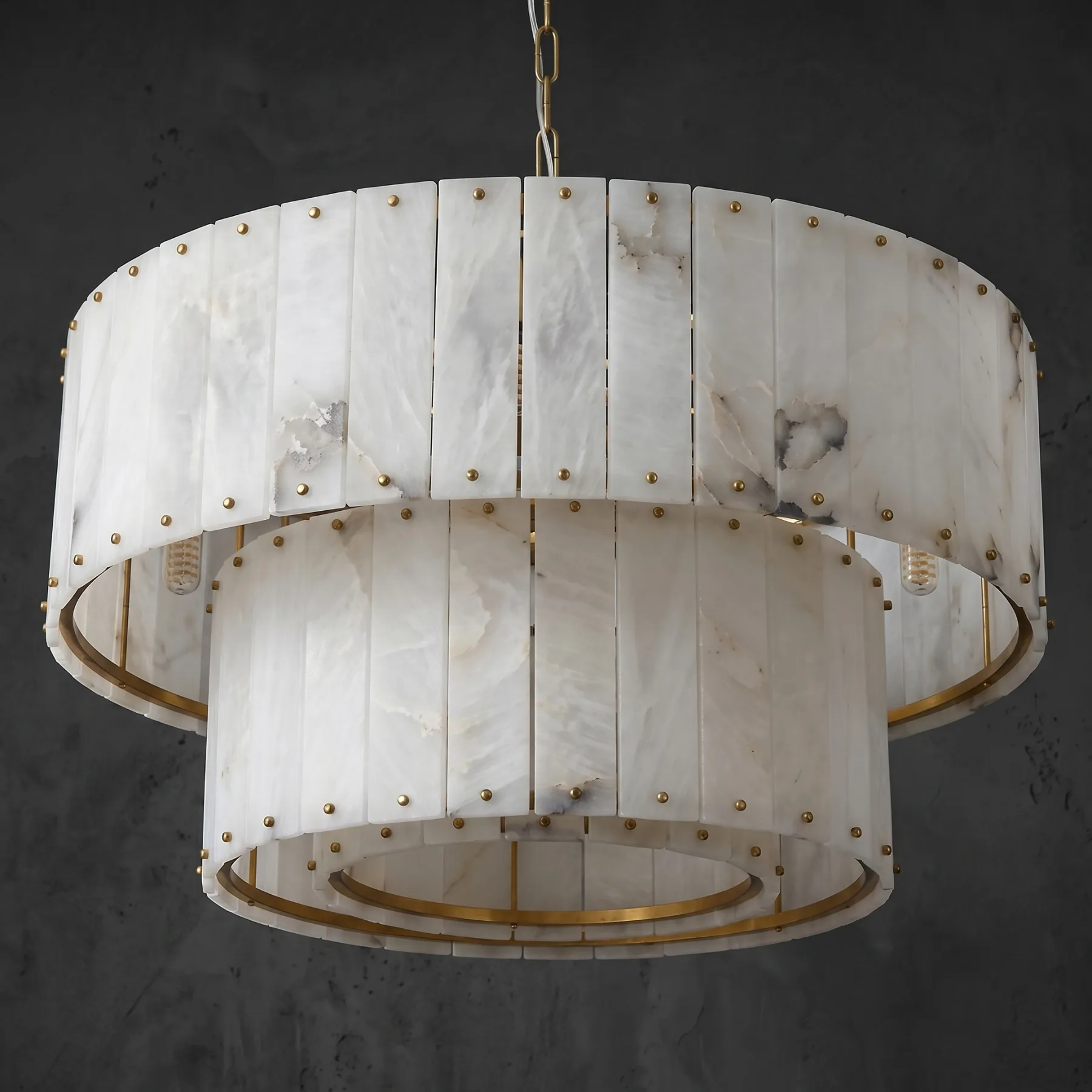 Luminous Alabaster Drum Chandelier image 2