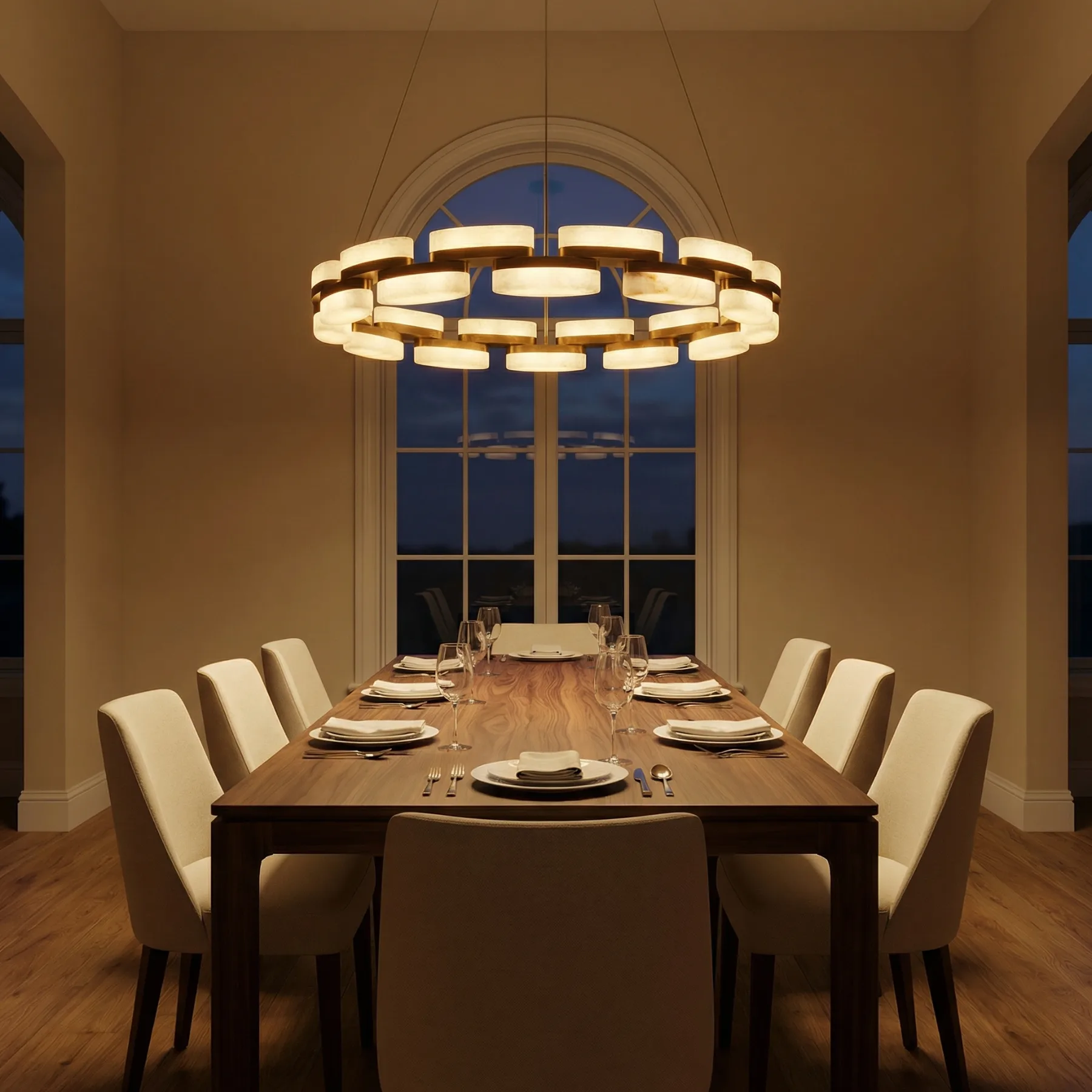 Luminous Alabaster Ring Chandelier image 4
