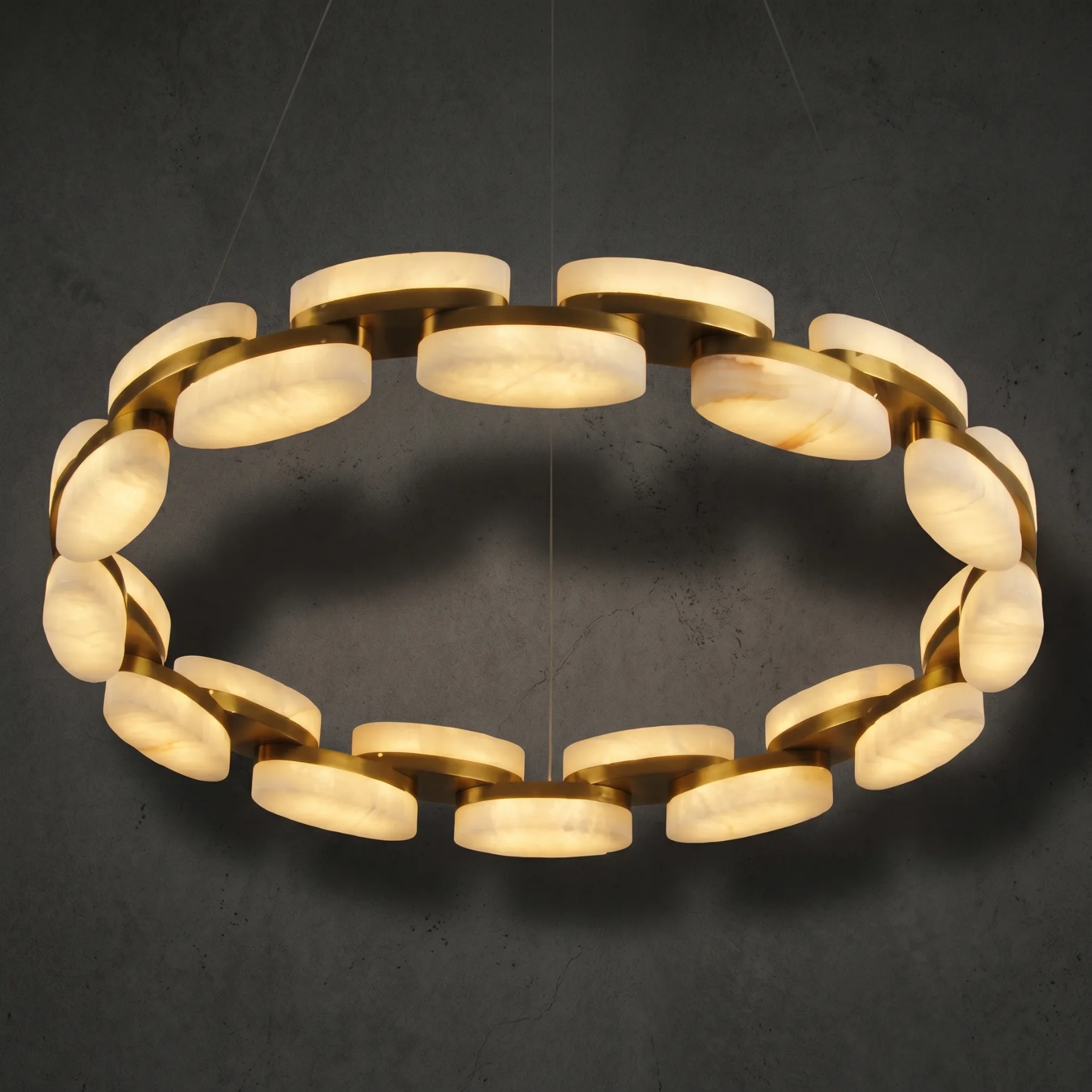 Luminous Alabaster Ring Chandelier custom chandeliers