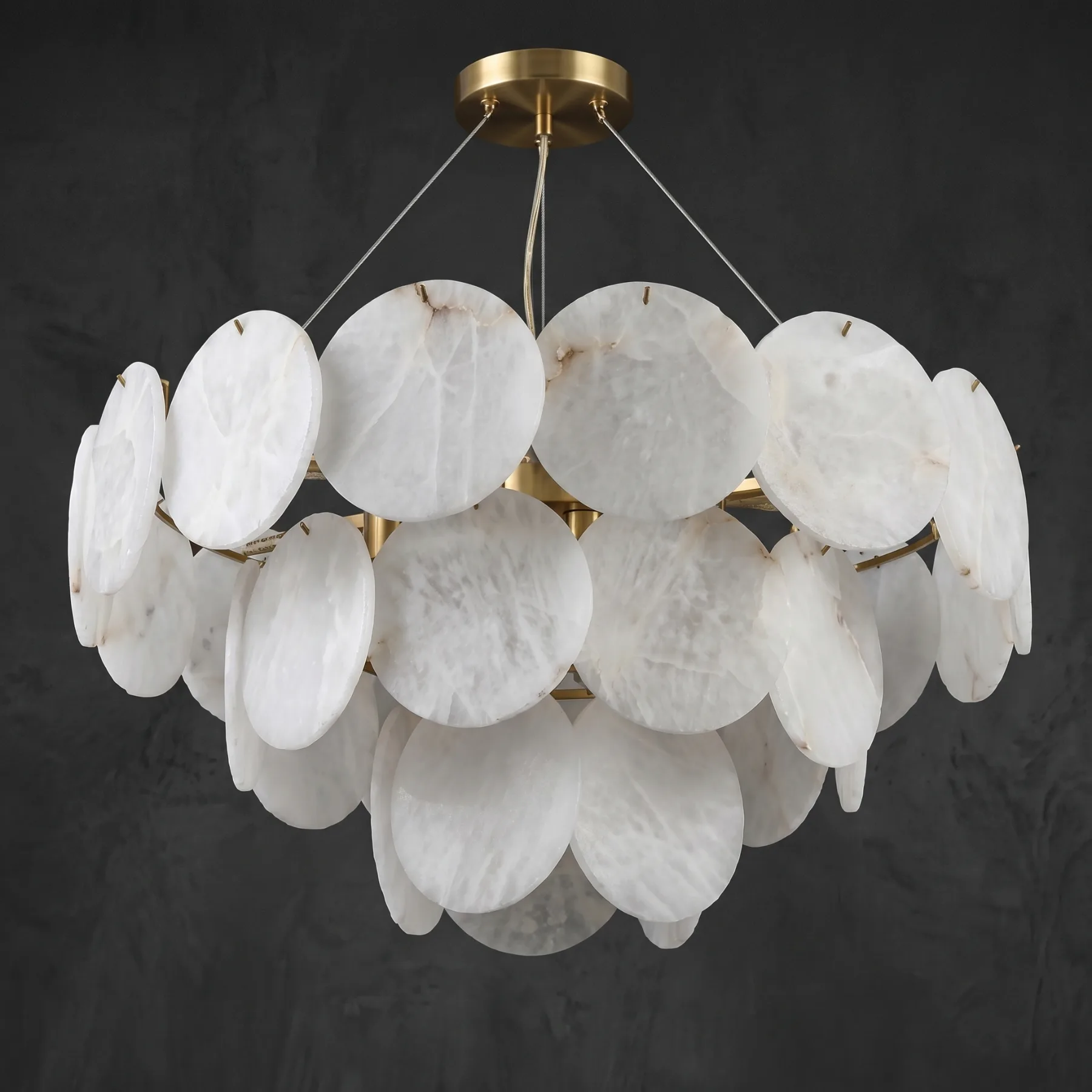 Luminous Alabaster Disc Chandelier image 2