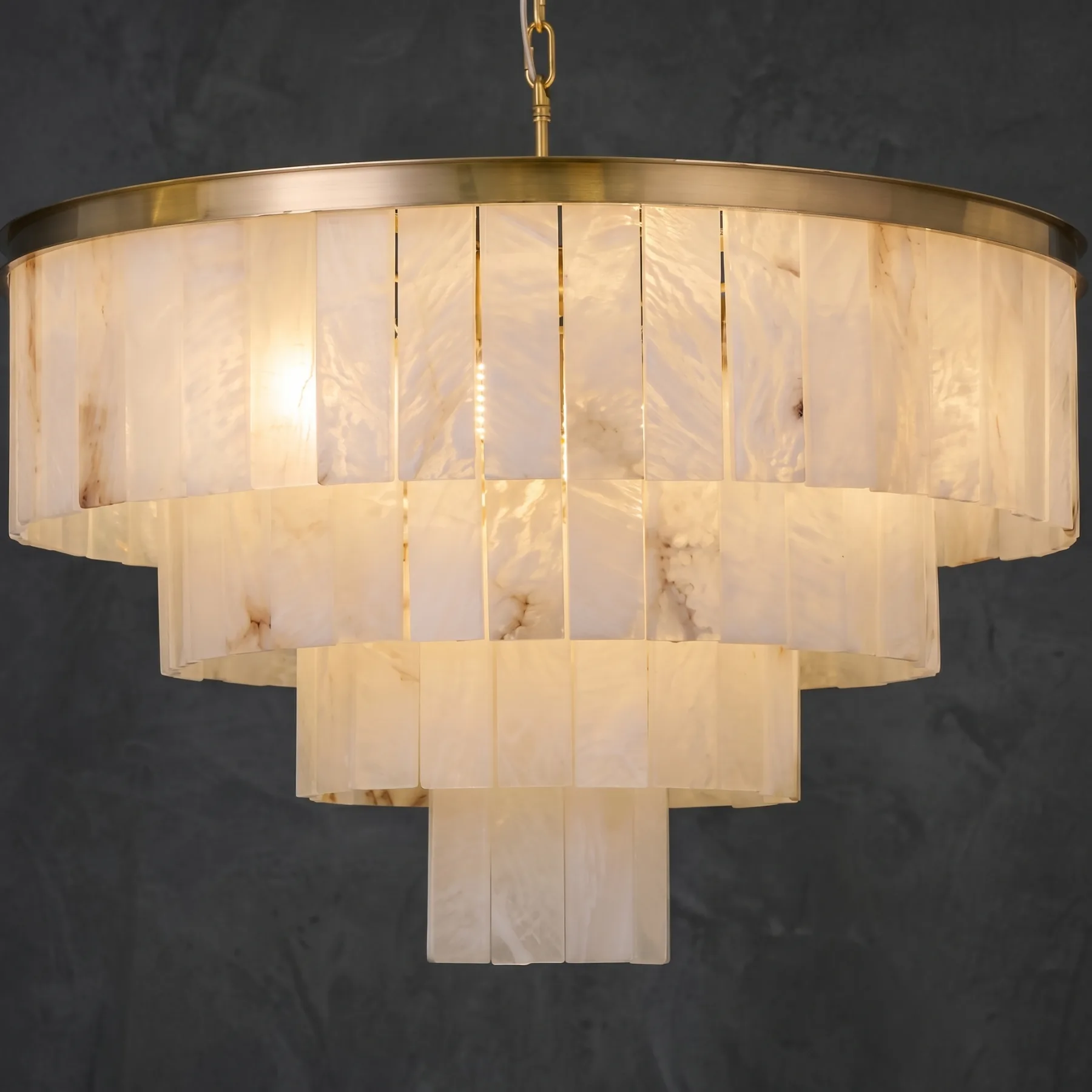 Luminous Alabaster Tier Chandelier custom chandeliers