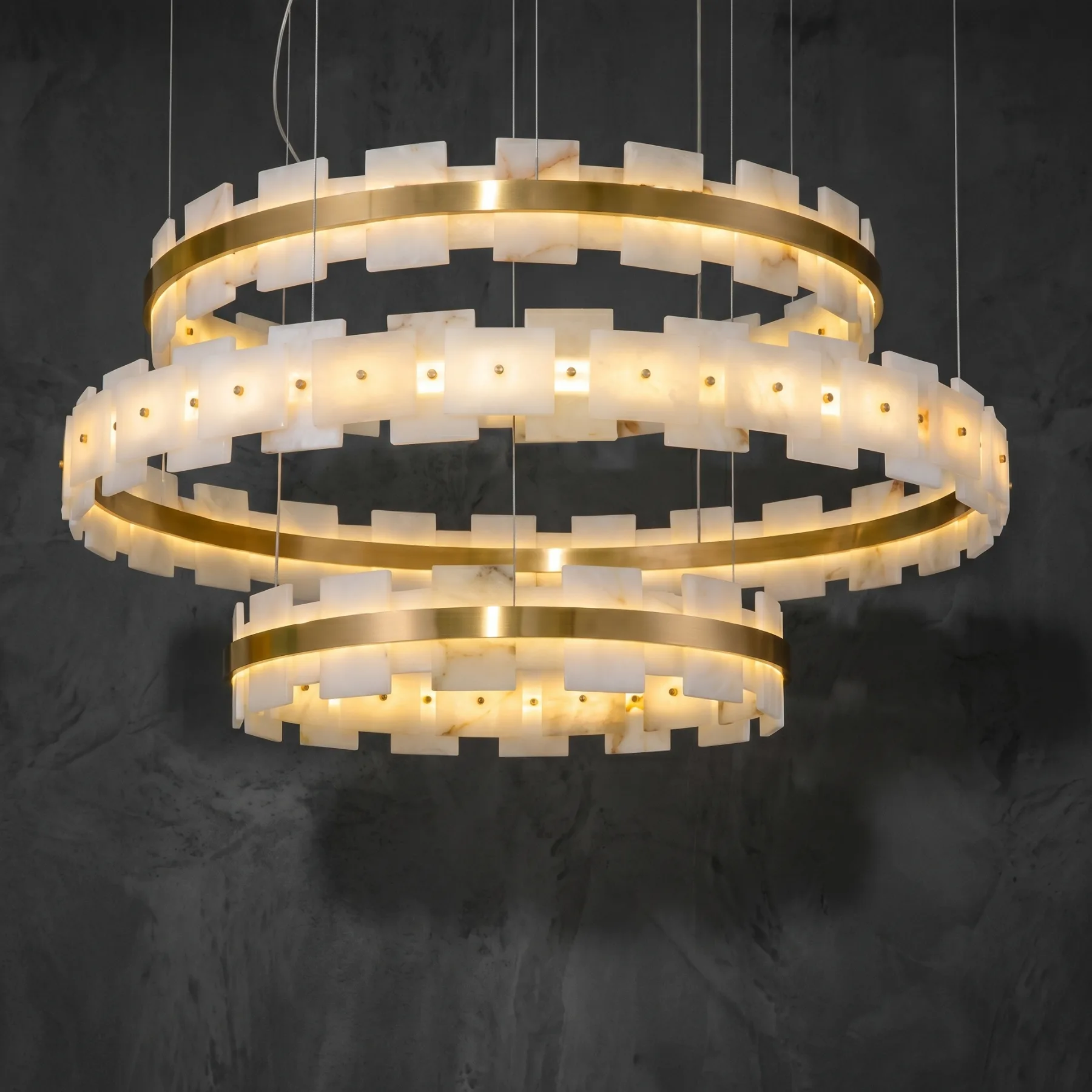 Luminous Alabaster Ring Chandelier custom chandeliers