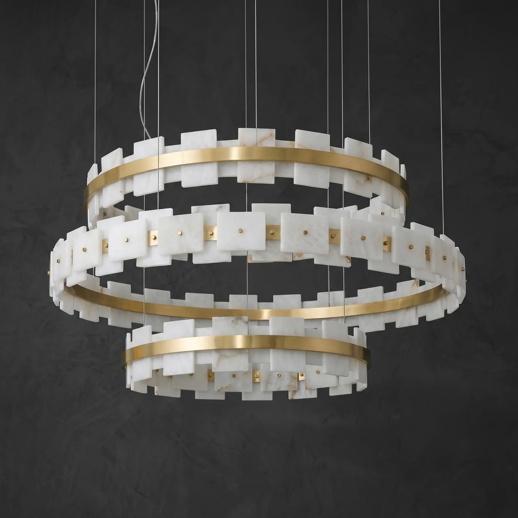 Luminous Alabaster Ring Chandelier image 2