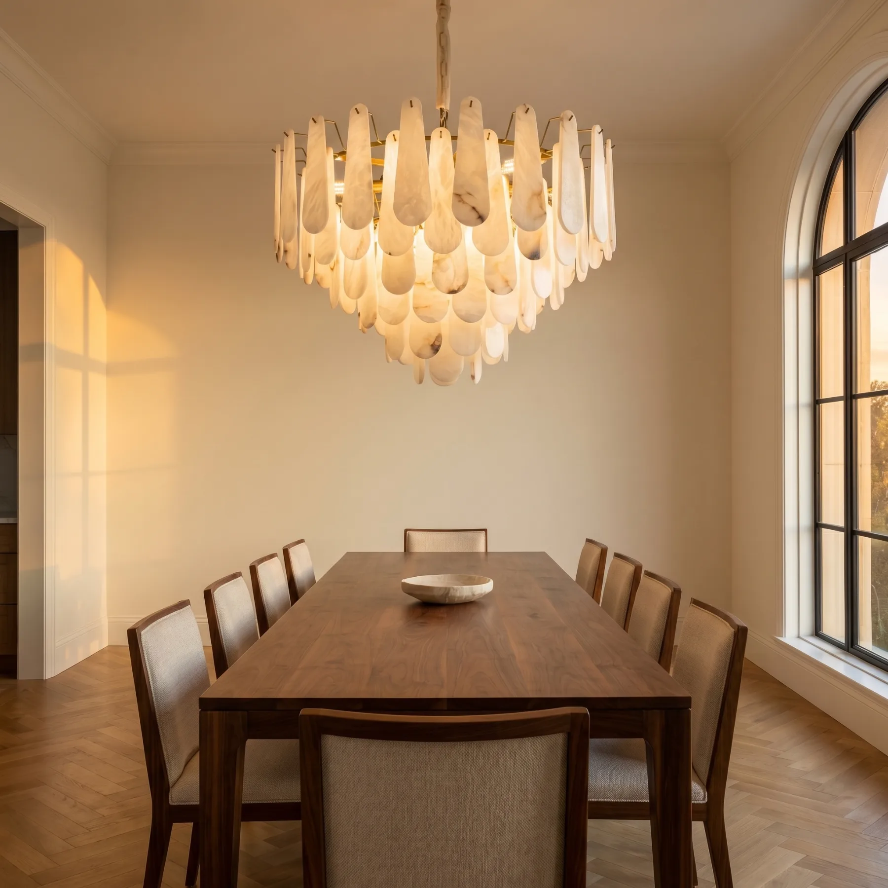 Luminous Alabaster Cascade Chandelier image 4