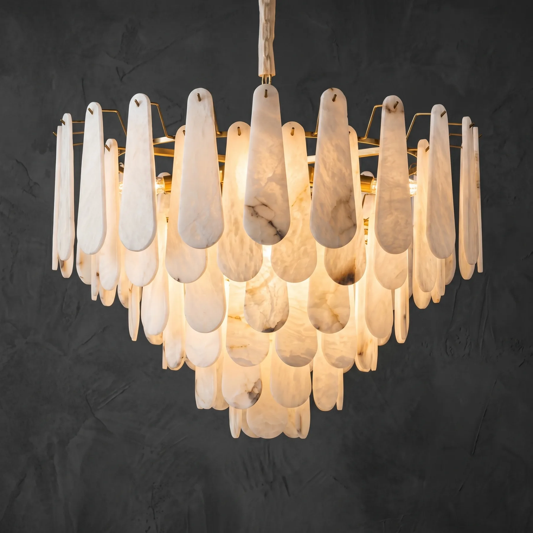 Luminous Alabaster Cascade Chandelier custom chandeliers