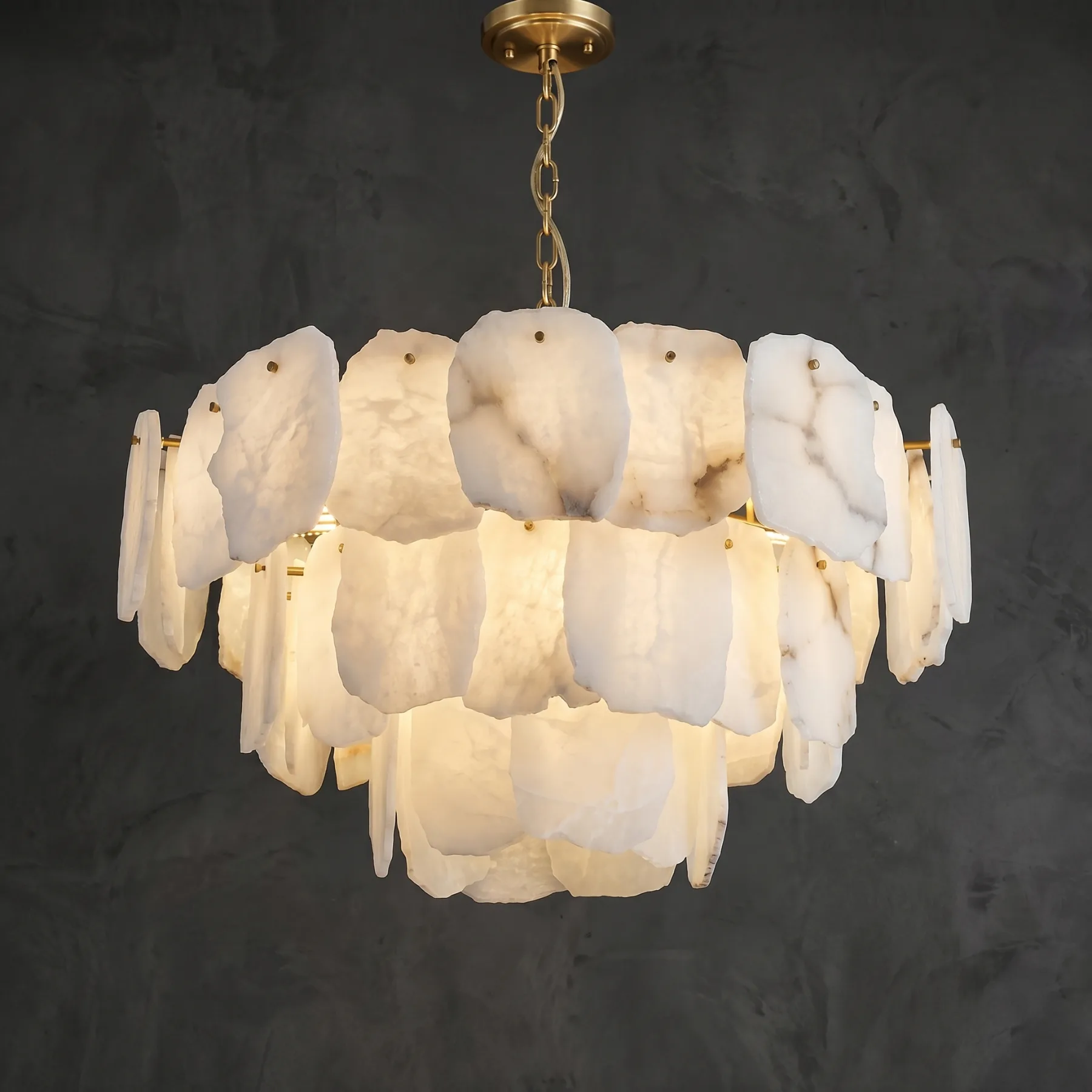 Luminous Alabaster Tiered Chandelier custom chandeliers