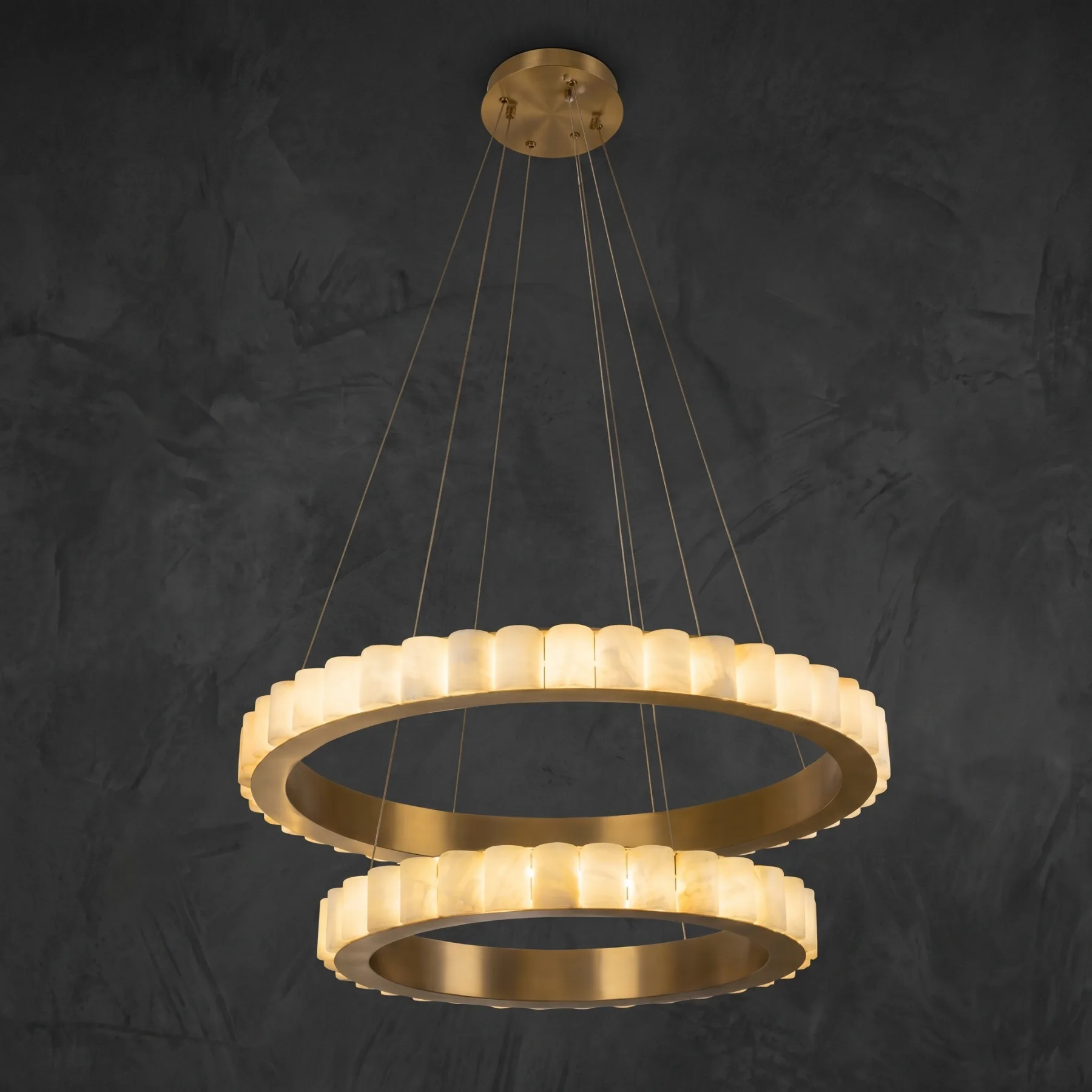 Luminous Alabaster Ring Chandelier custom chandeliers