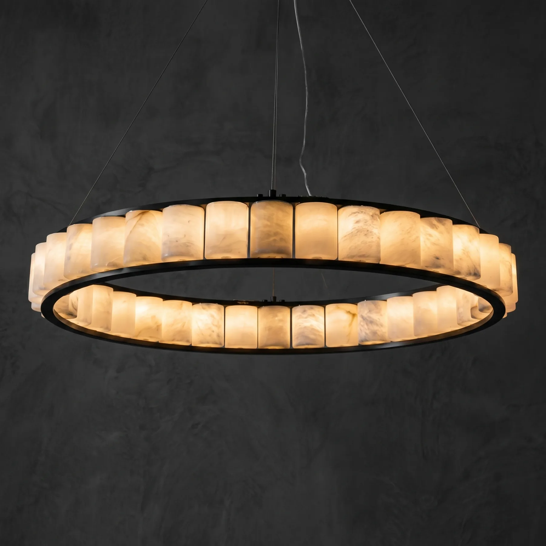 Luminous Alabaster Ring Chandelier custom chandeliers