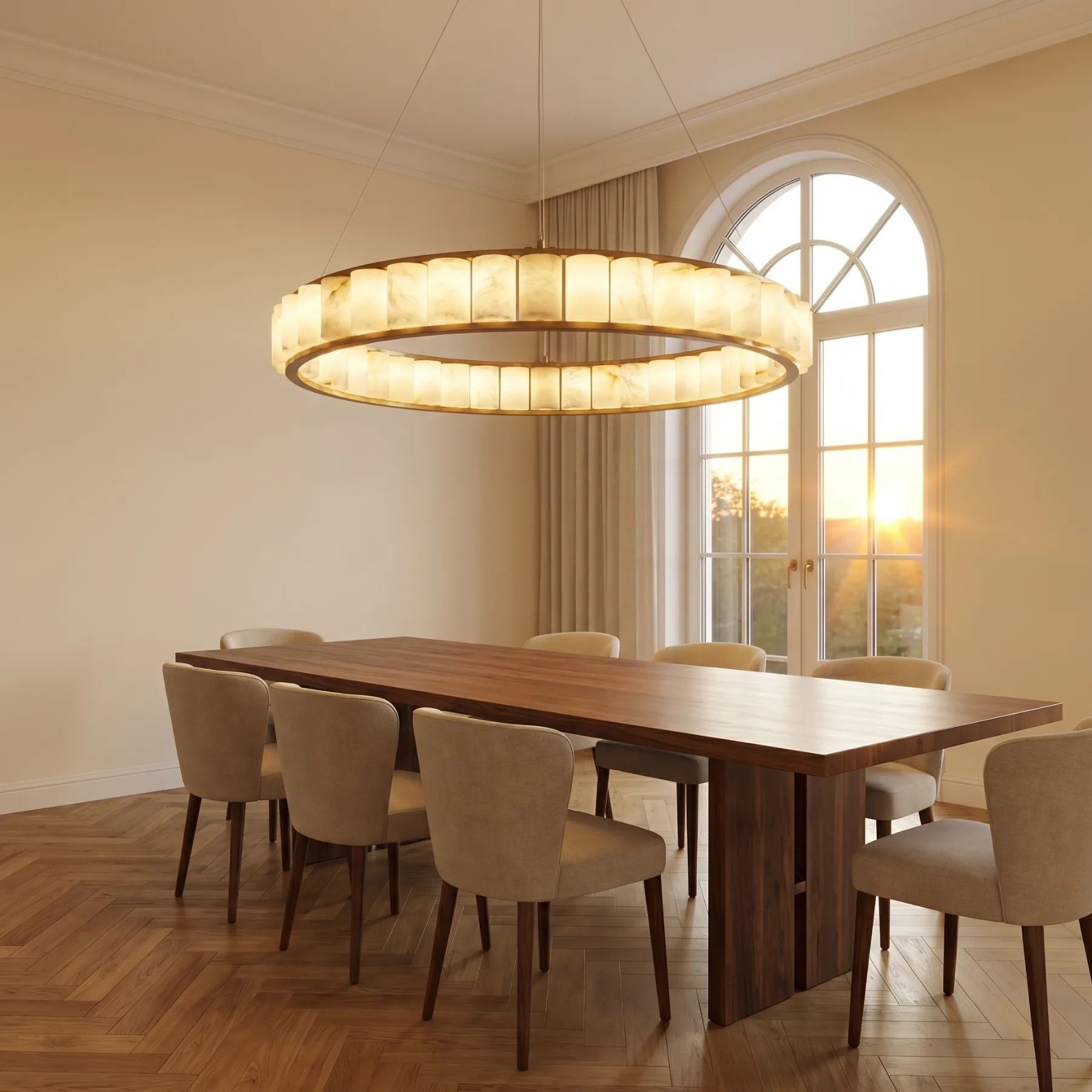 Luminous Alabaster Ring Chandelier image 4