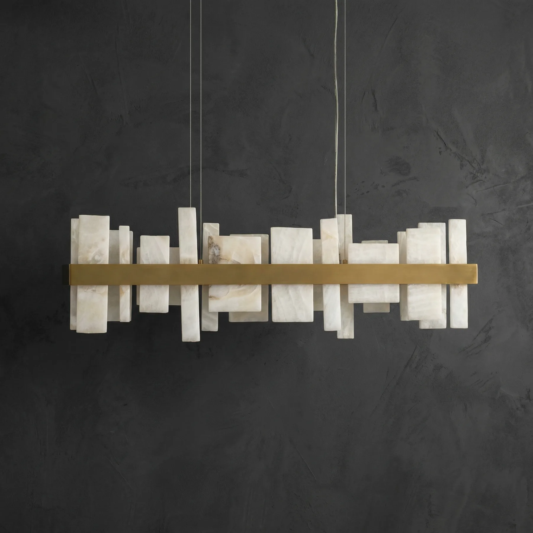 Stratified Alabaster Linear Chandelier image 2