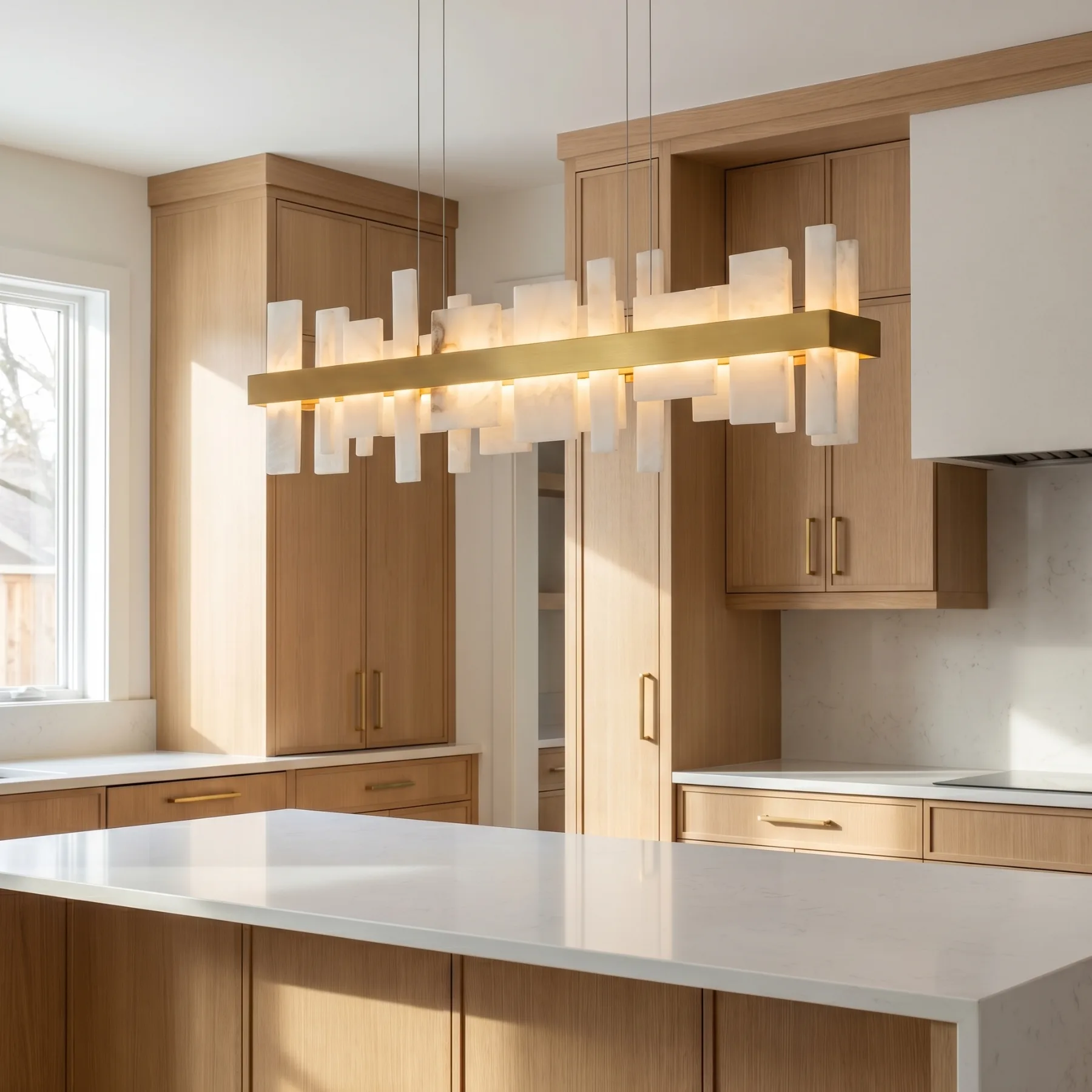 Stratified Alabaster Linear Chandelier image 4