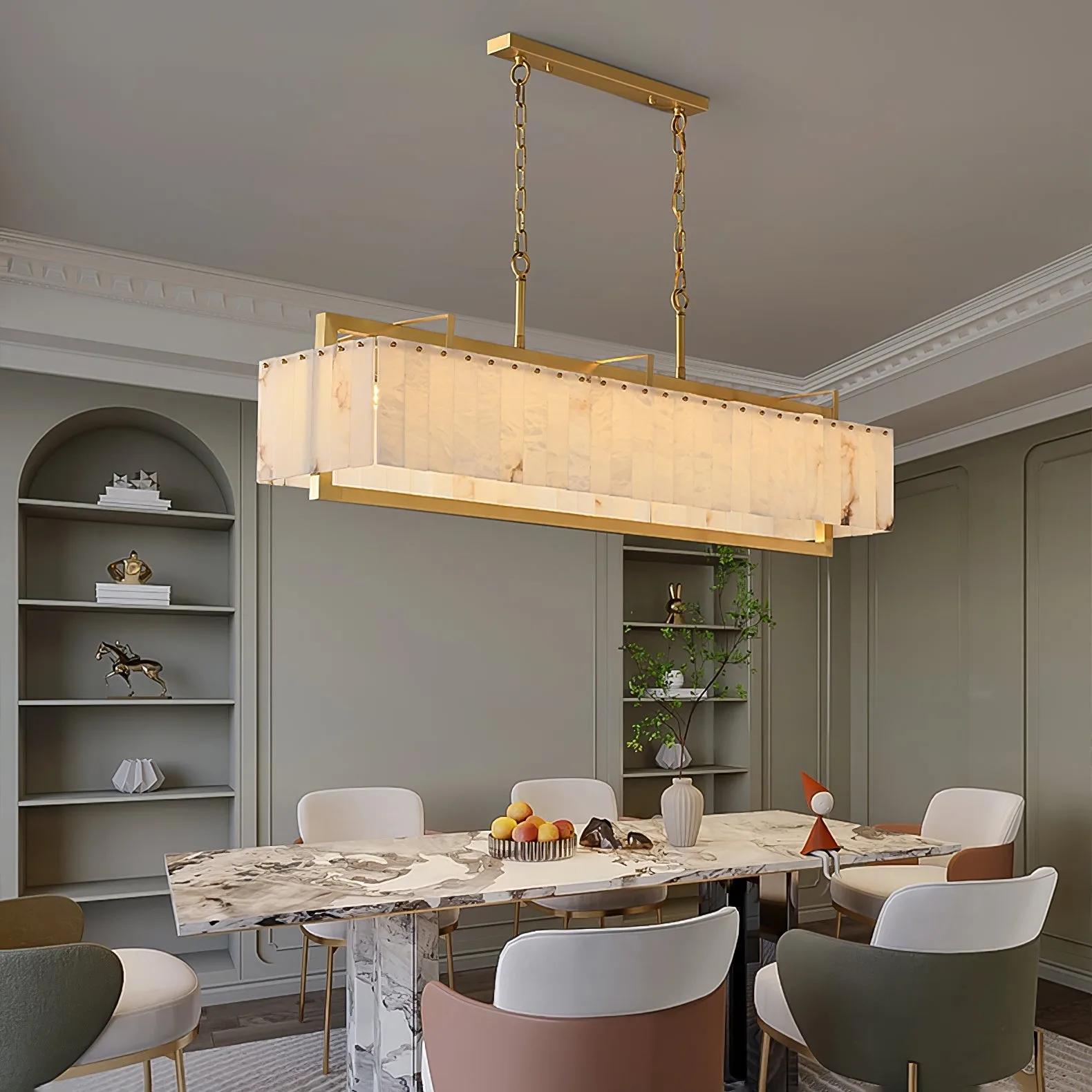 Luminous Alabaster Linear Chandelier image 2