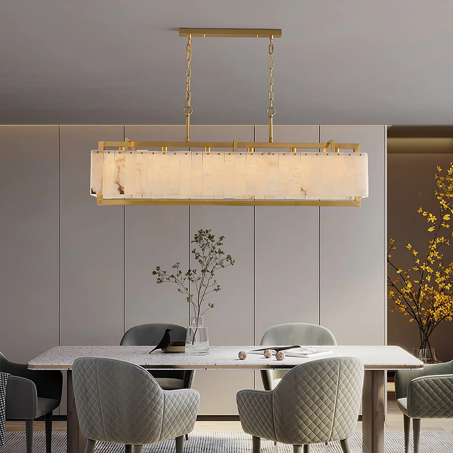 Luminous Alabaster Linear Chandelier image 3
