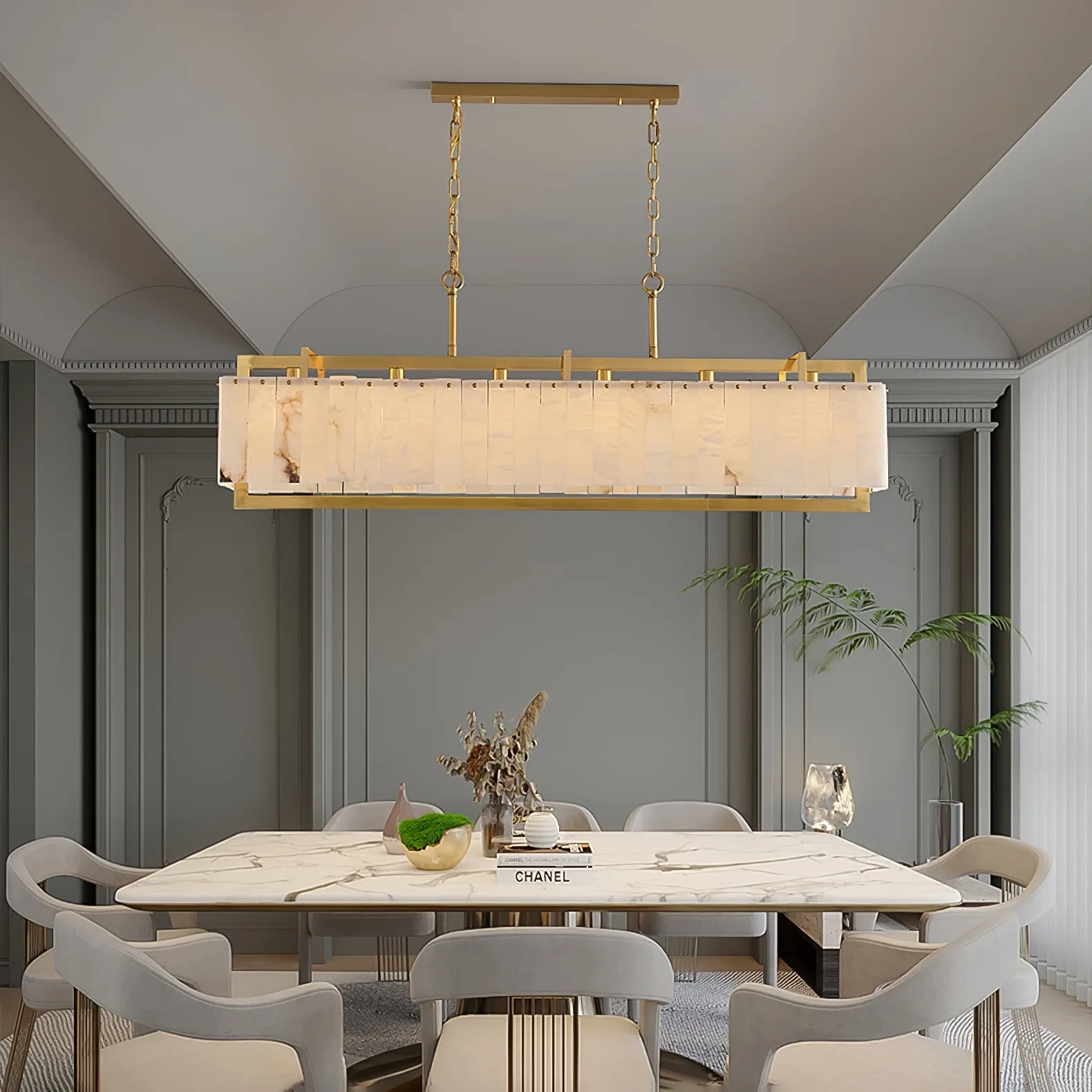 Luminous Alabaster Linear Chandelier image 5