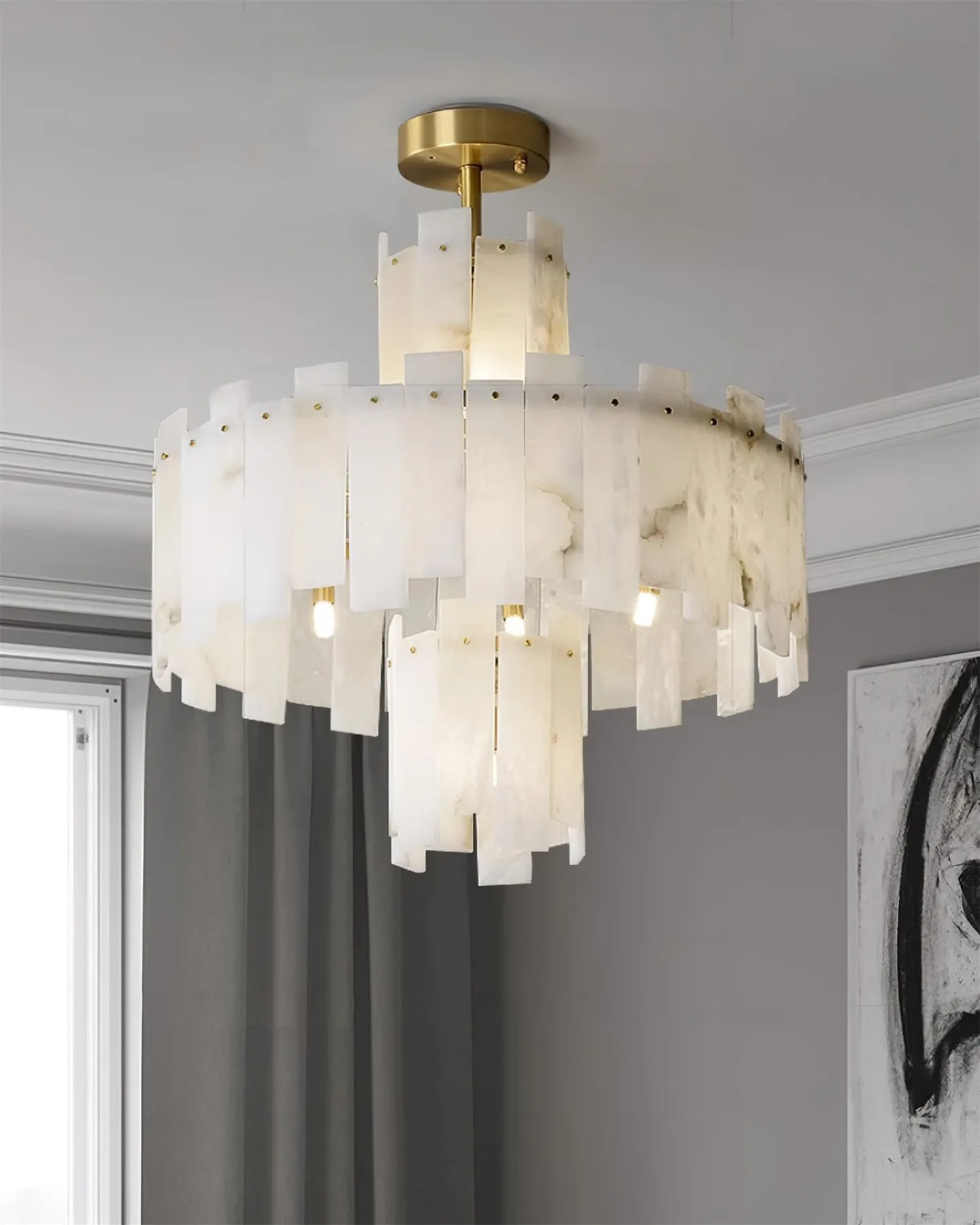 Aurelian Alabaster Tiered Chandelier image 2