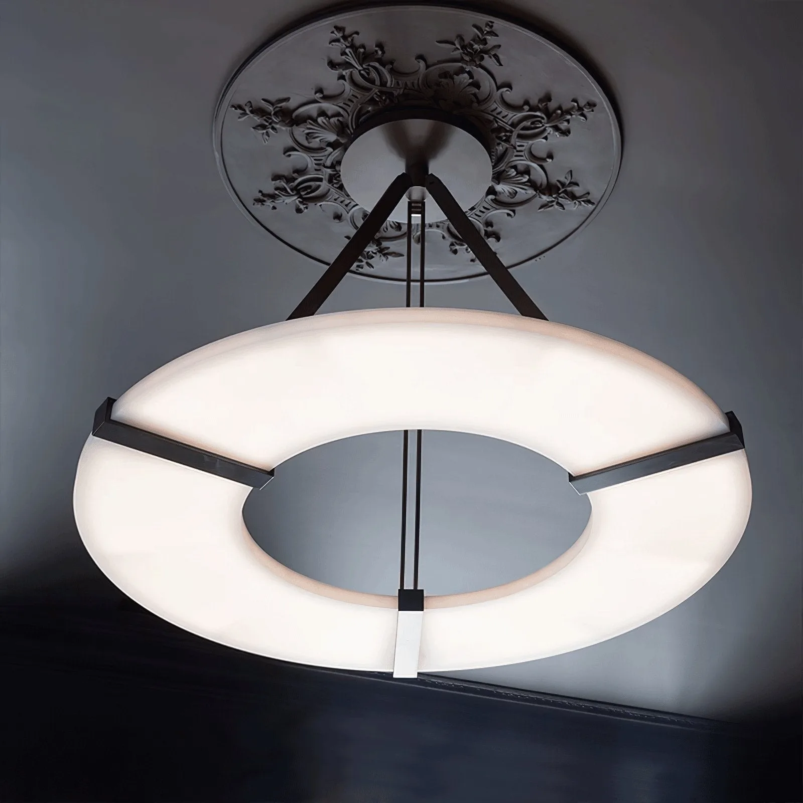 Halo Alabaster Ring Chandelier image 3