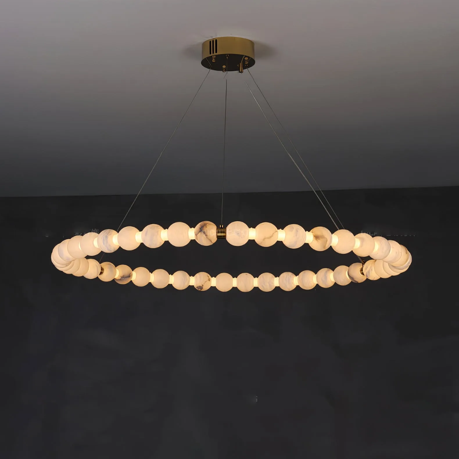 Luminous Alabaster Halo Chandelier image 3