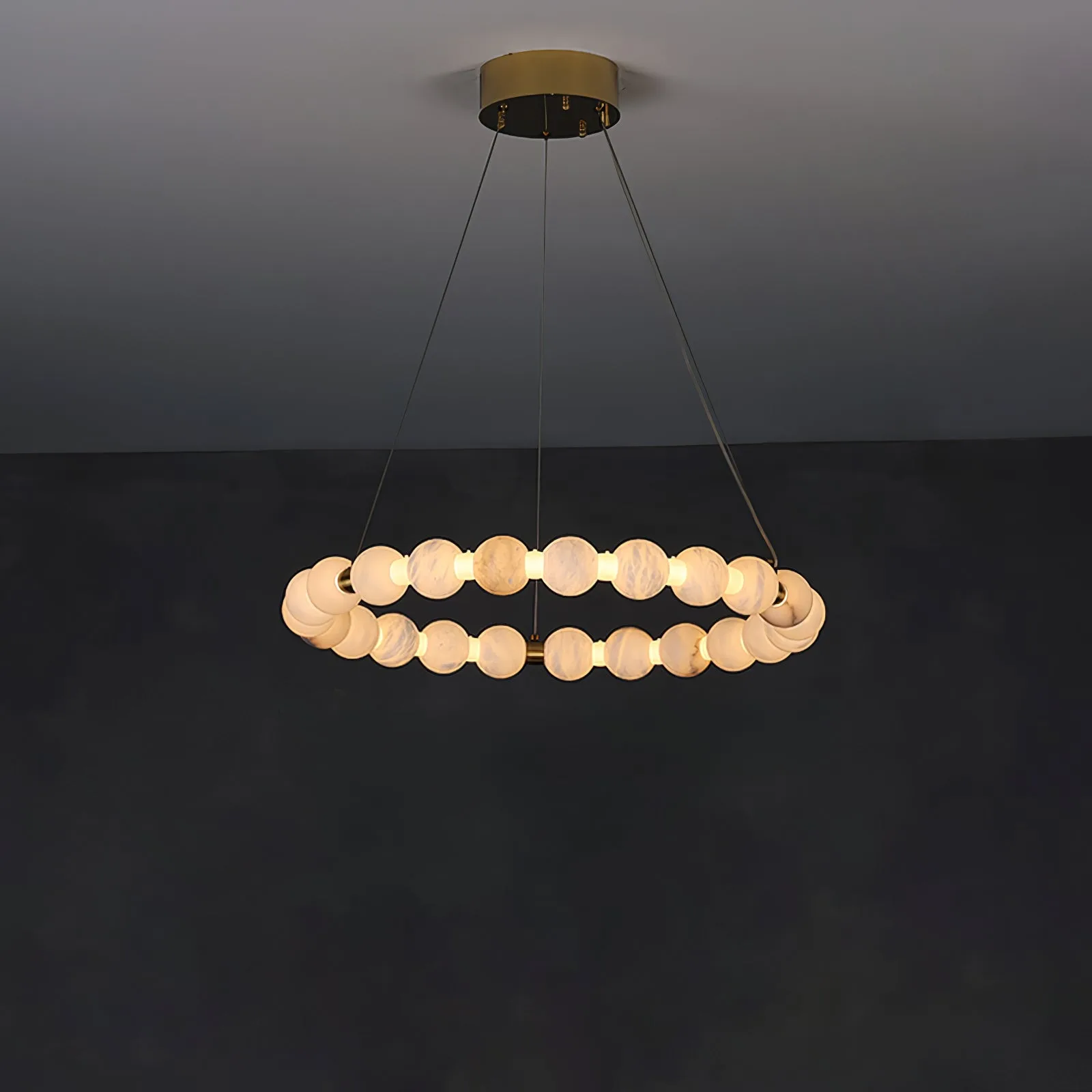 Luminous Alabaster Halo Chandelier image 7