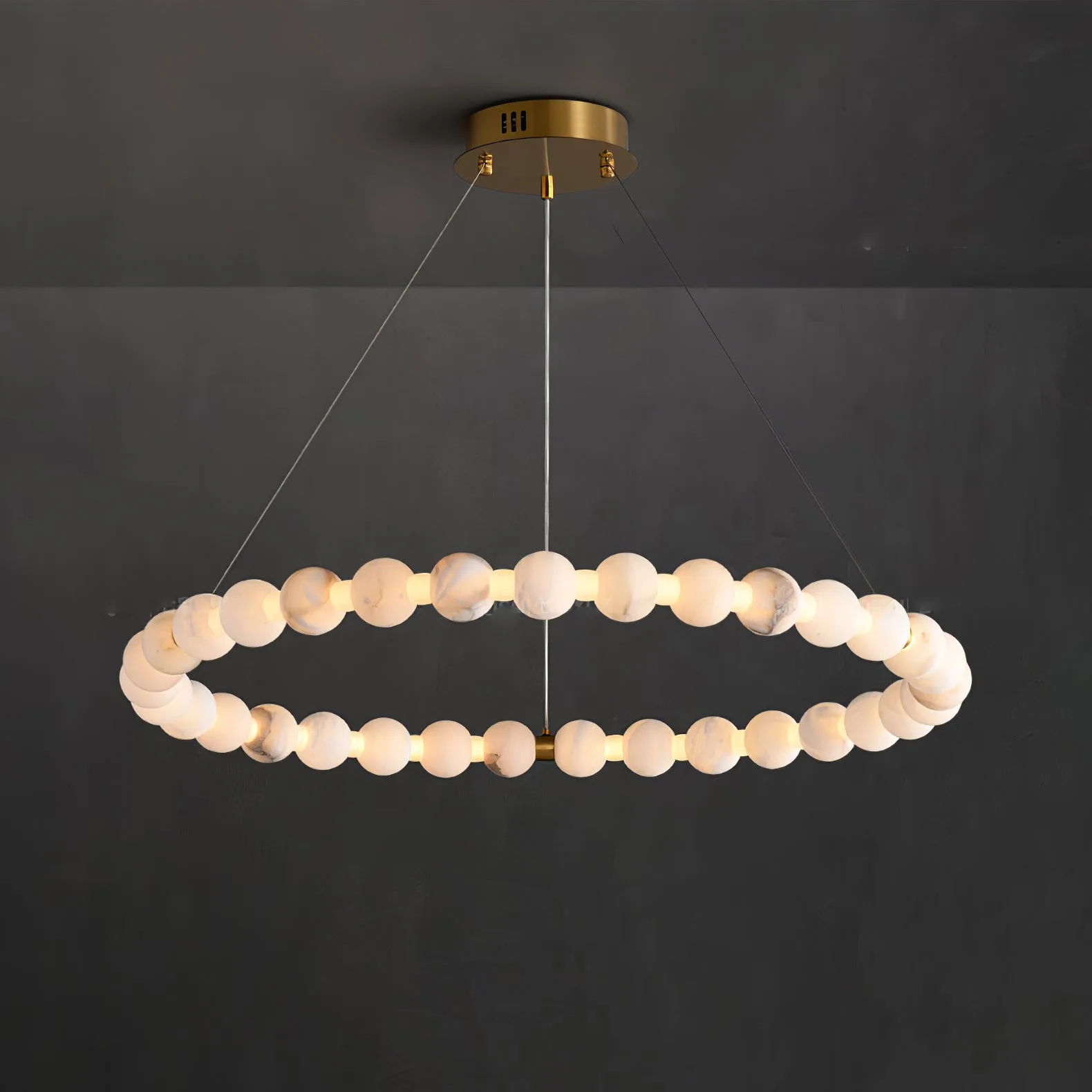 Luminous Alabaster Halo Chandelier image 4