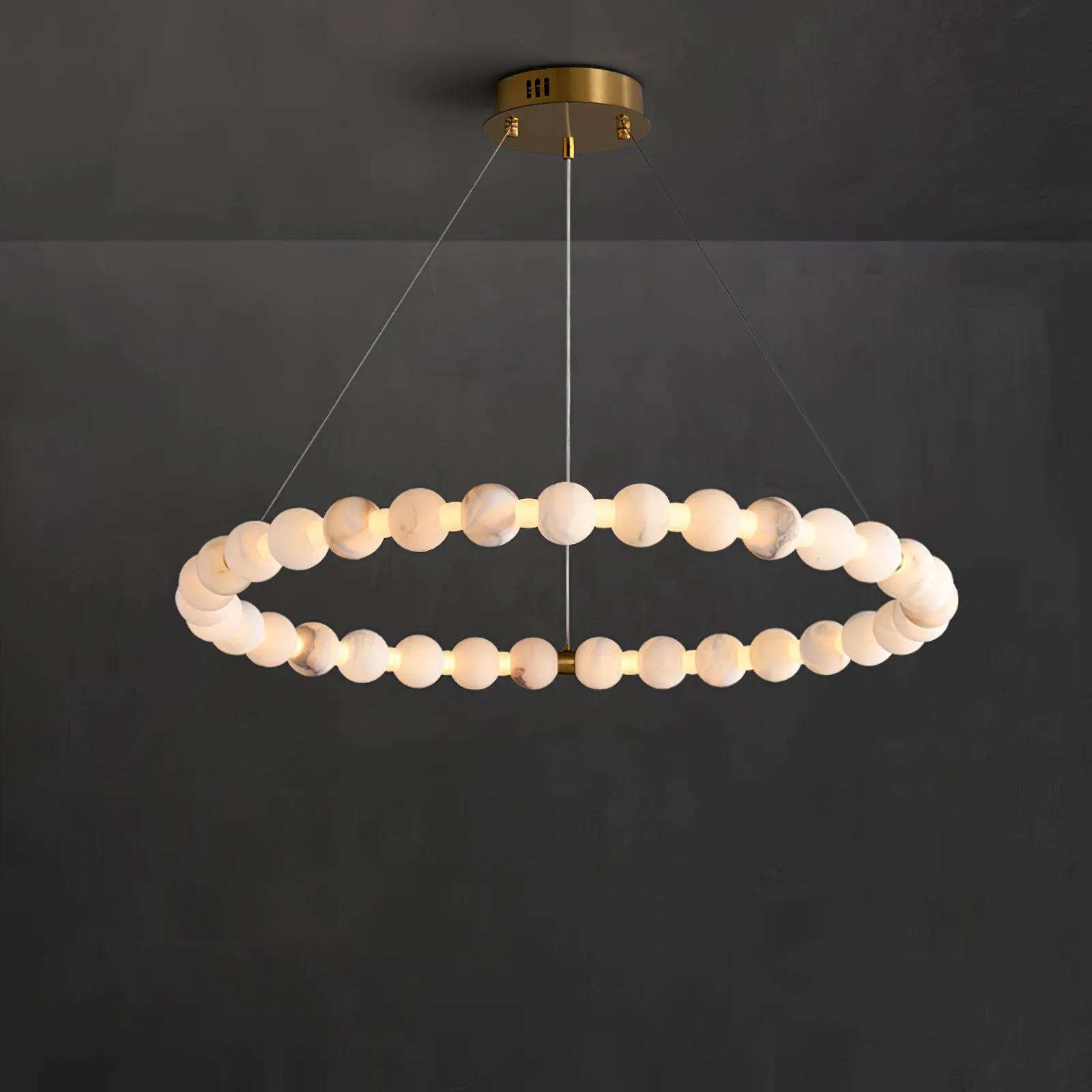 Luminous Alabaster Halo Chandelier image 5