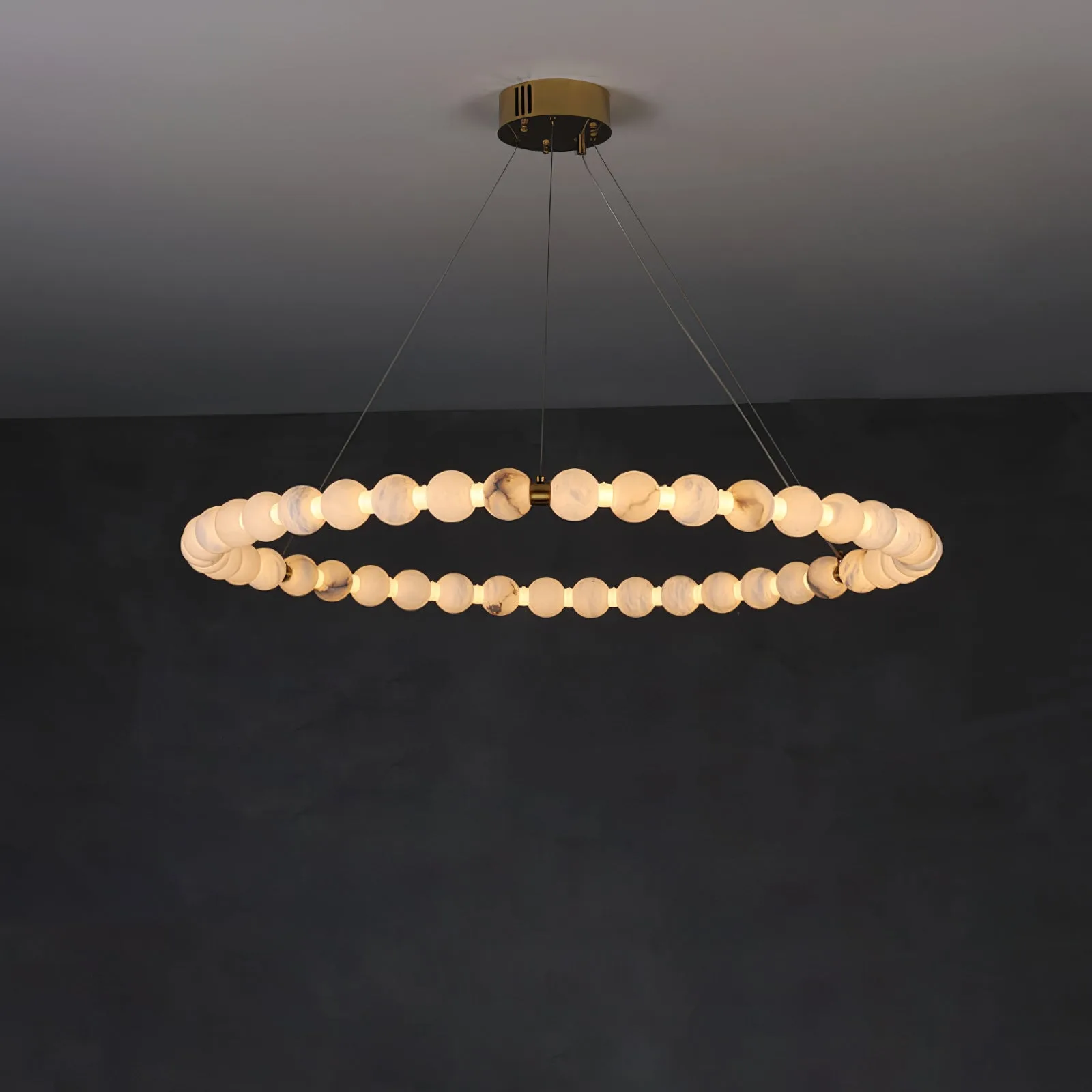 Luminous Alabaster Halo Chandelier image 6