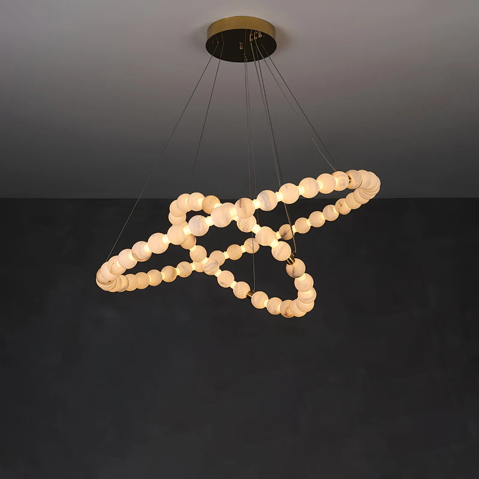 Sculptural Alabaster Ring Chandelier image 3