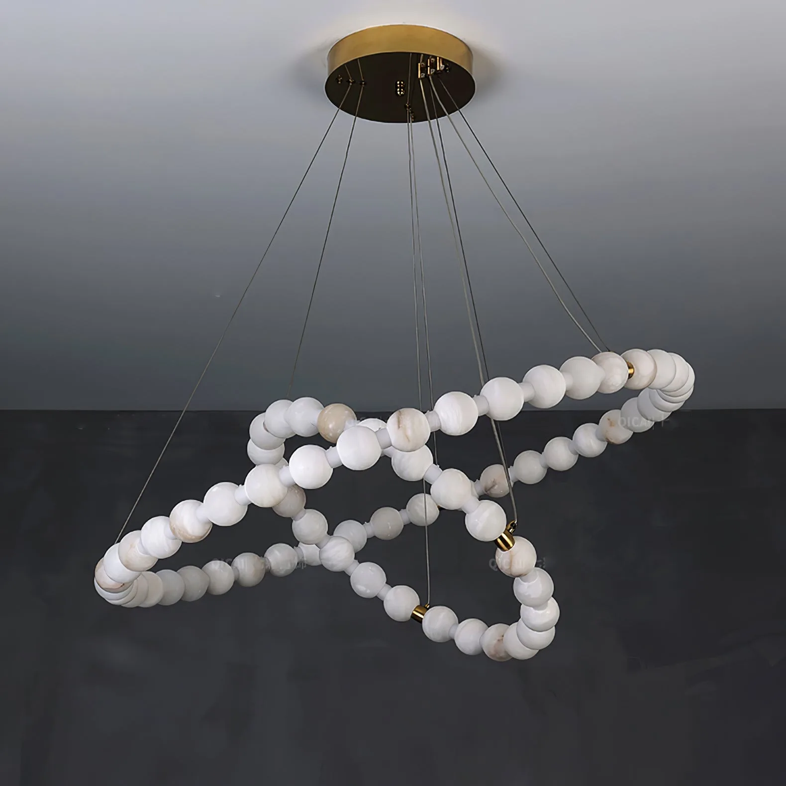 Sculptural Alabaster Ring Chandelier image 6