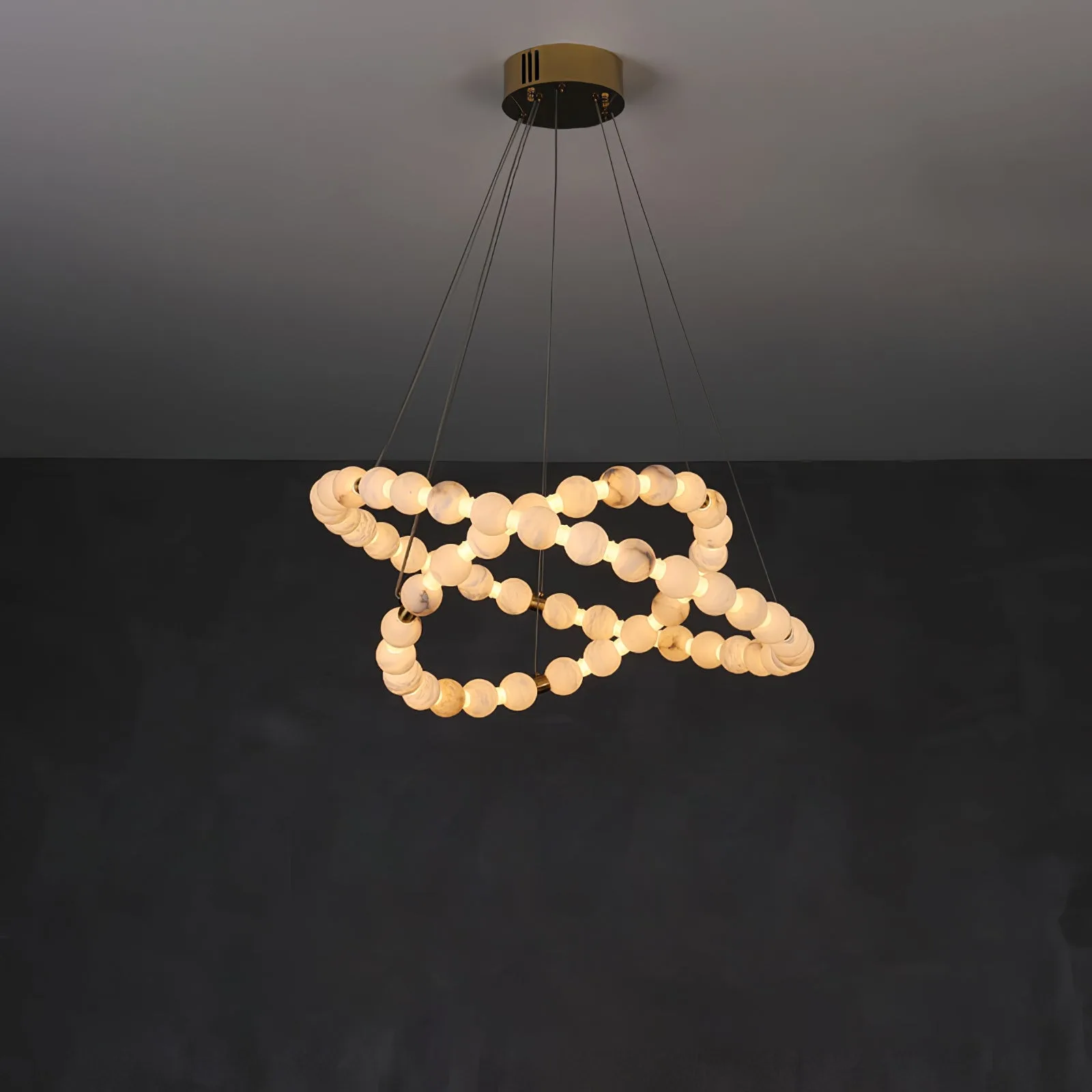 Sculptural Alabaster Ring Chandelier image 7